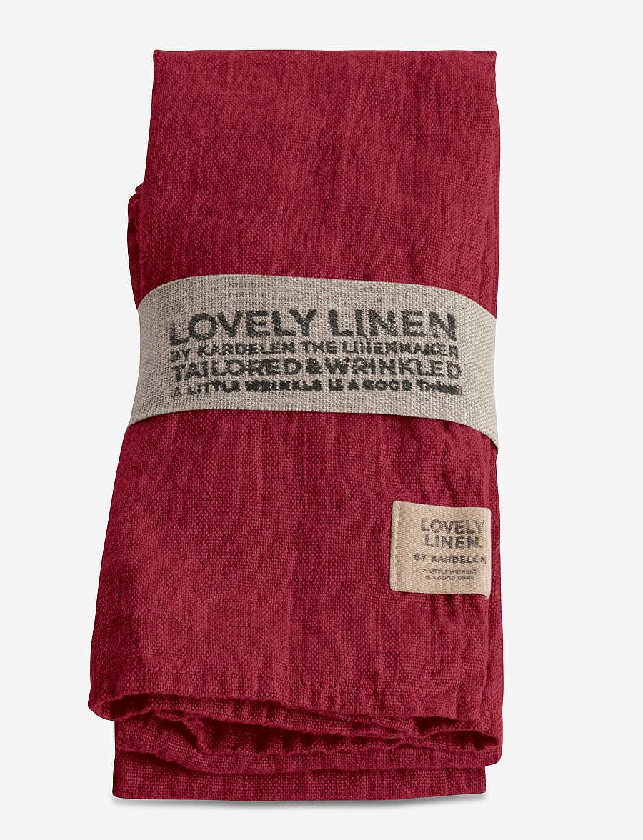 Lovely Linen - LOVELY NAPKIN (4-PACK) - linased ja puuvillased salvrätikud - cabernet - 0