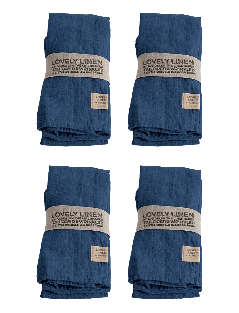 Lovely Linen - LOVELY NAPKIN (4-PACK) - linen- & cotton napkins - denim blue - 0
