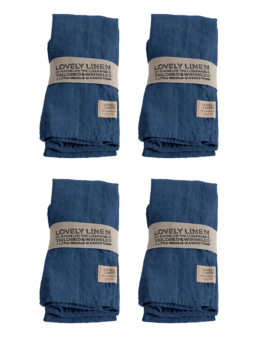 Lovely Linen - LOVELY NAPKIN (4-PACK) - linased ja puuvillased salvrätikud - denim blue - 0