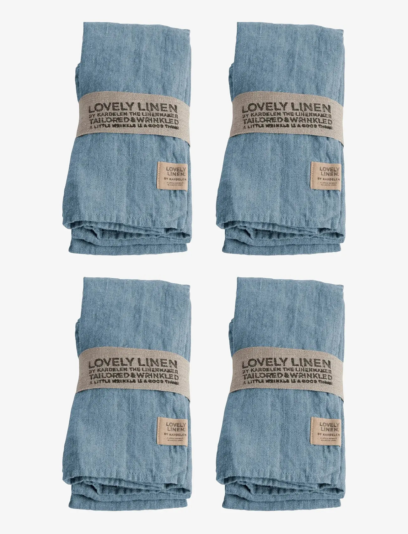 Lovely Linen - LOVELY NAPKIN (4-PACK) - stofservietter - dusty blue - 0