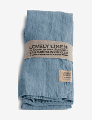 Lovely Linen - LOVELY NAPKIN (4-PACK) - linased ja puuvillased salvrätikud - dusty blue - 0