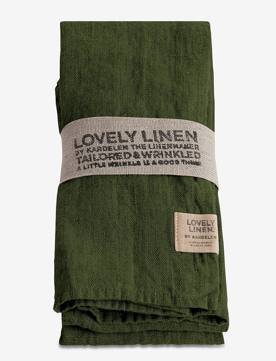 Lovely Linen - LOVELY NAPKIN (4-PACK) - lininės ir medvilninės servetėlės - jeep green - 1