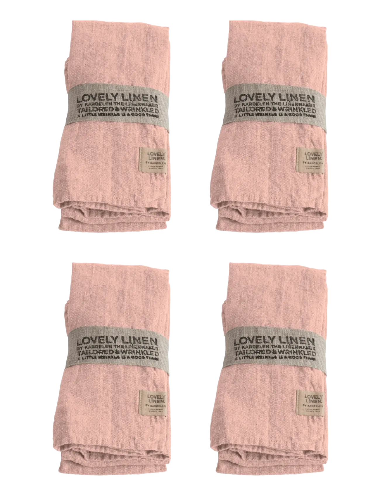 Lovely Linen Lovely Napkin (4-Pack), 45X45 cm, Pink, Servietter > Stofservietter, Unisex