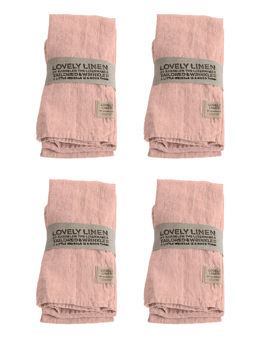 Lovely Linen - LOVELY NAPKIN (4-PACK) - linased ja puuvillased salvrätikud - litchi - 0