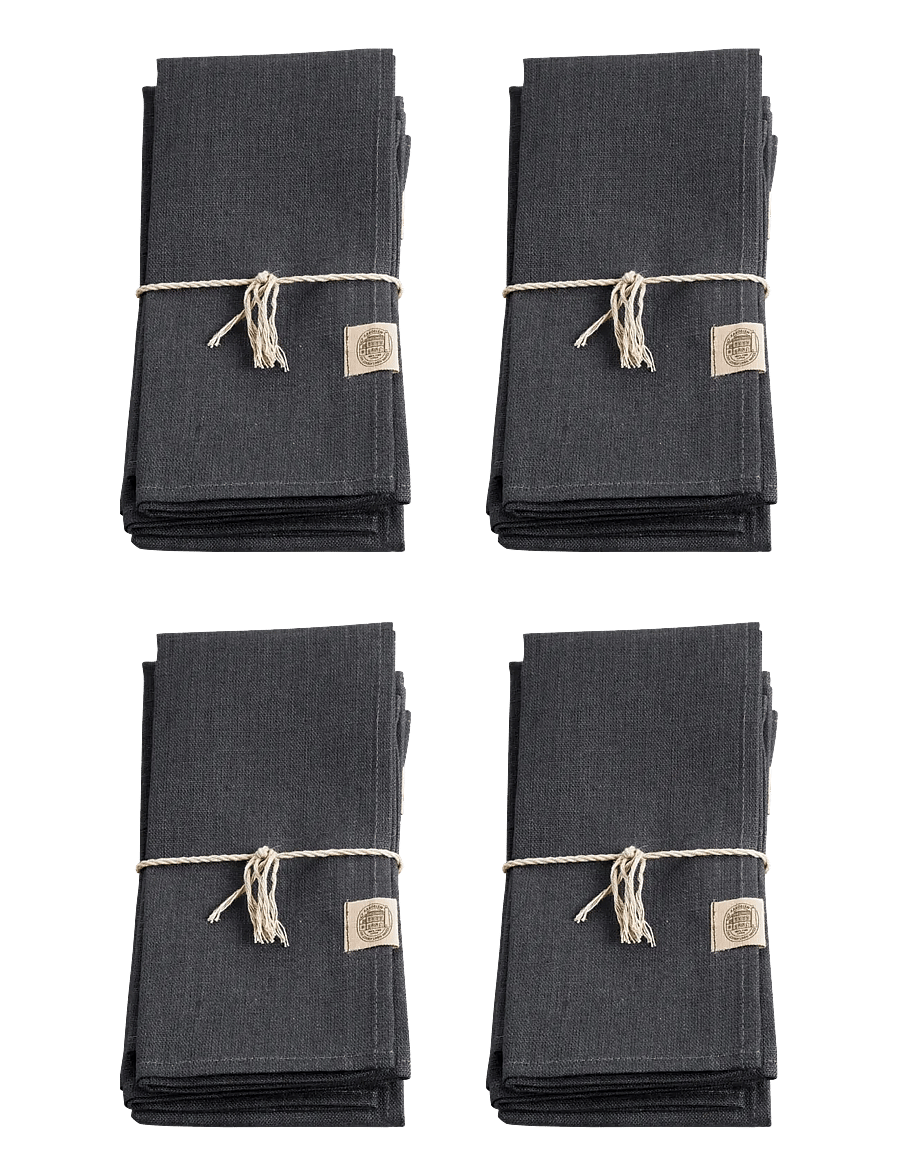 Lovely Linen - CLASSIC NAPKIN - linased ja puuvillased salvrätikud - dark grey - 0