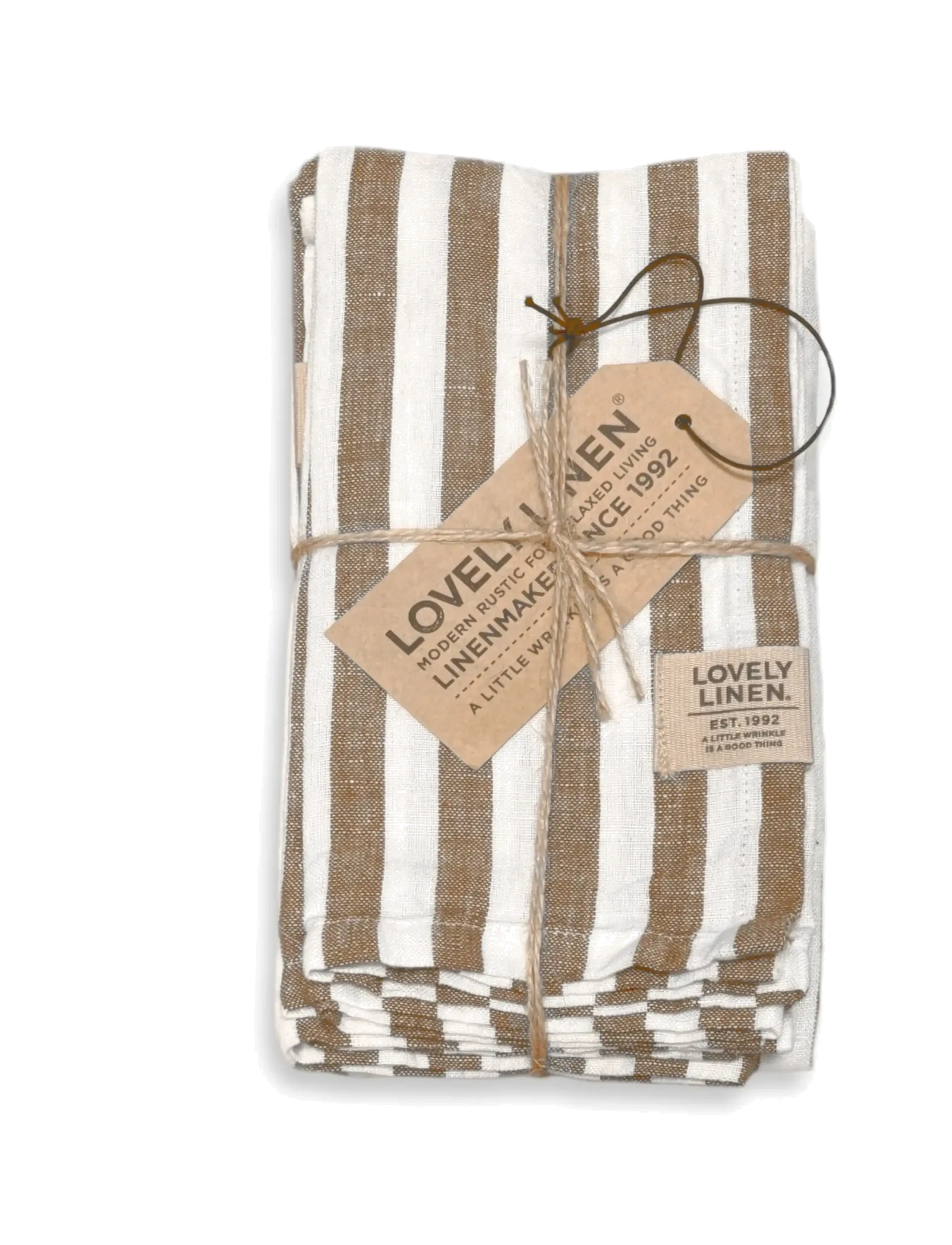 Lovely Linen Misty Napkins (4-Pack), 45X45, Napkins, Braun - Cloth Homeware