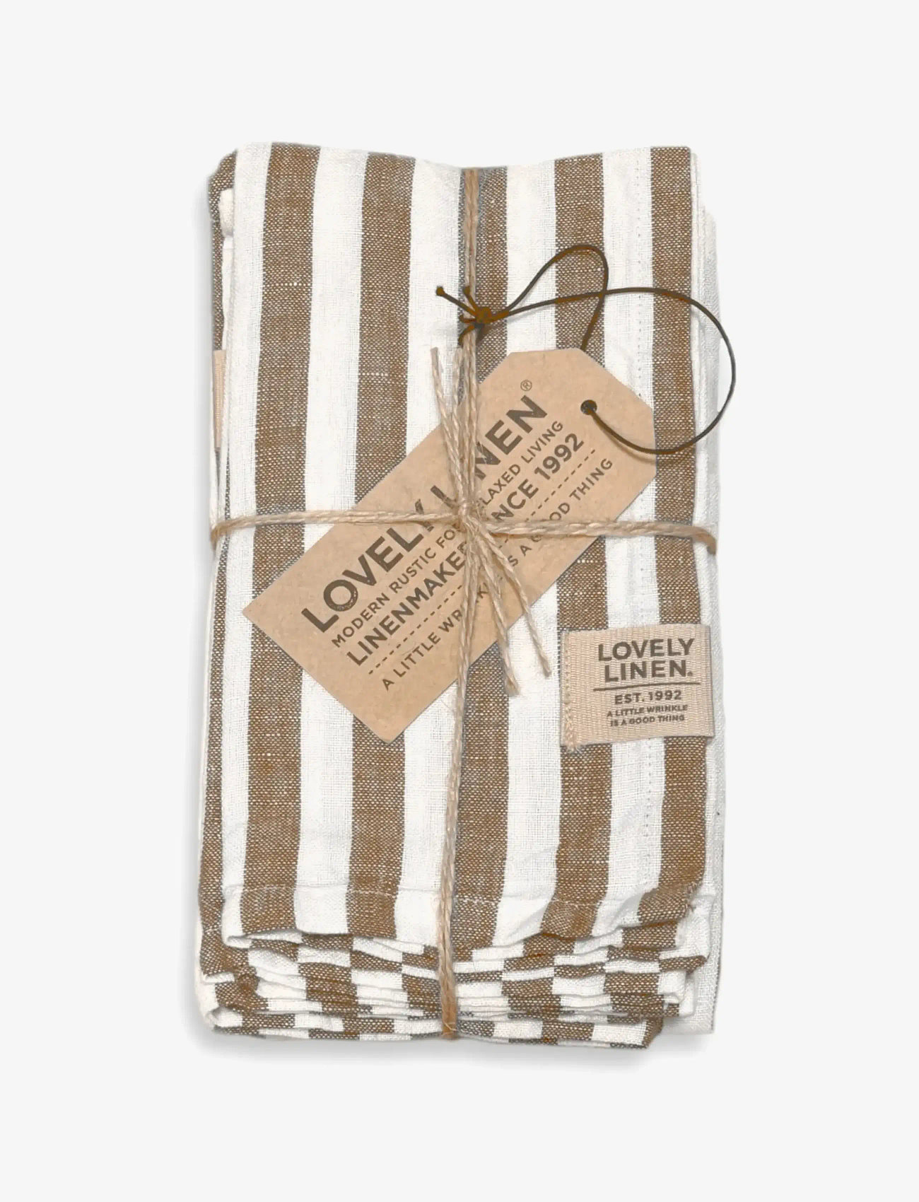 Lovely Linen - MISTY NAPKINS (4-PACK) - linased ja puuvillased salvrätikud - almond - 0