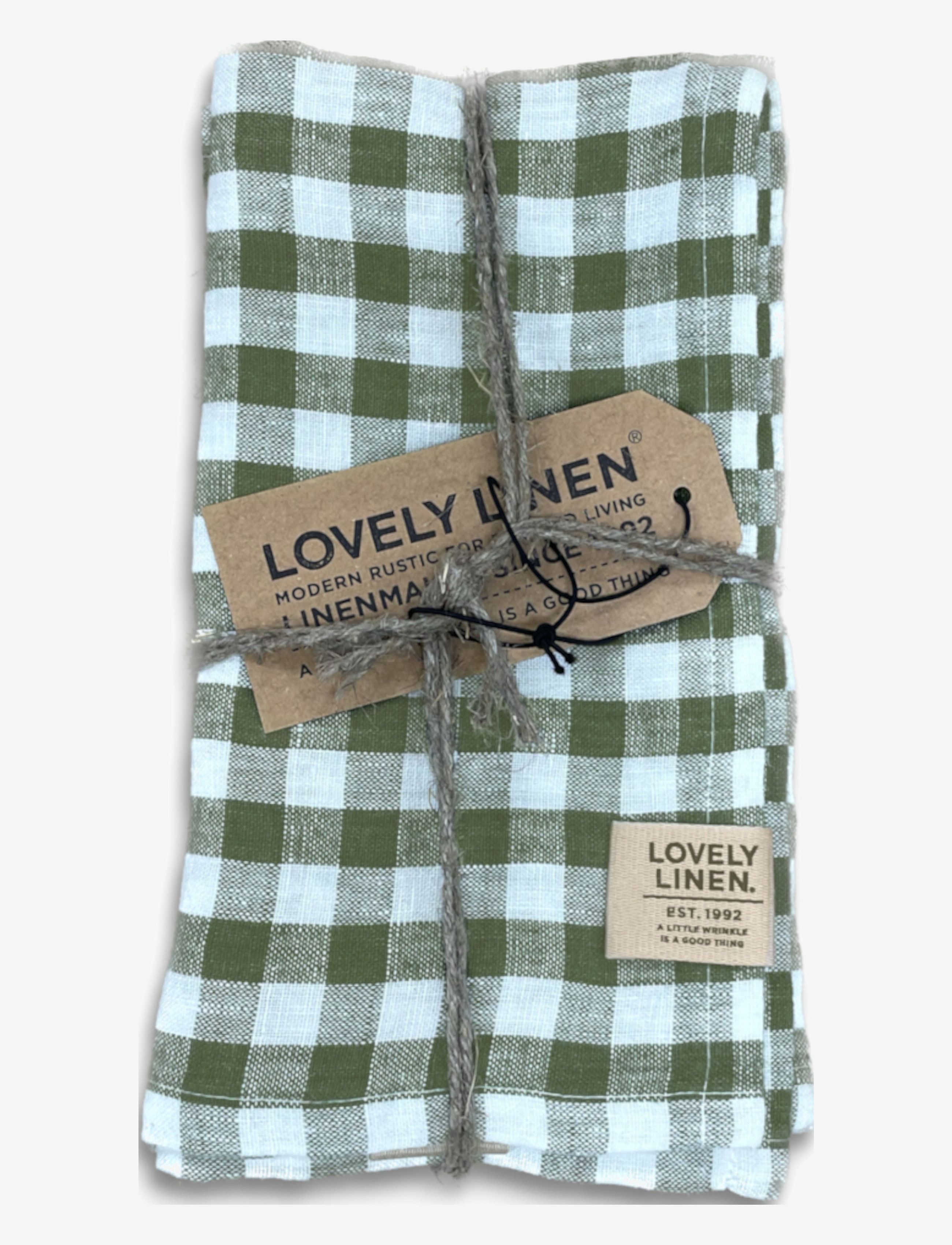 Lovely Linen Misty Servett, Cloth Serviet, Grøn, Str: 45X45CM