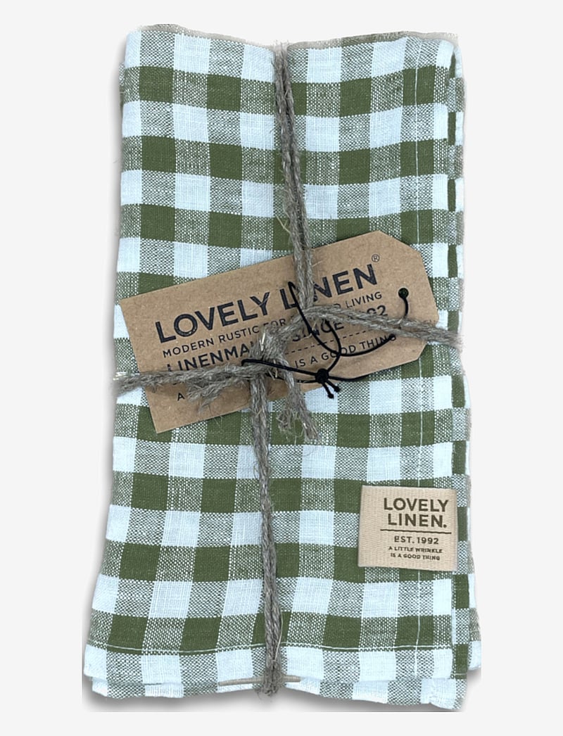 Lovely Linen - MISTY NAPKIN - stofservietter - jeep green - 0