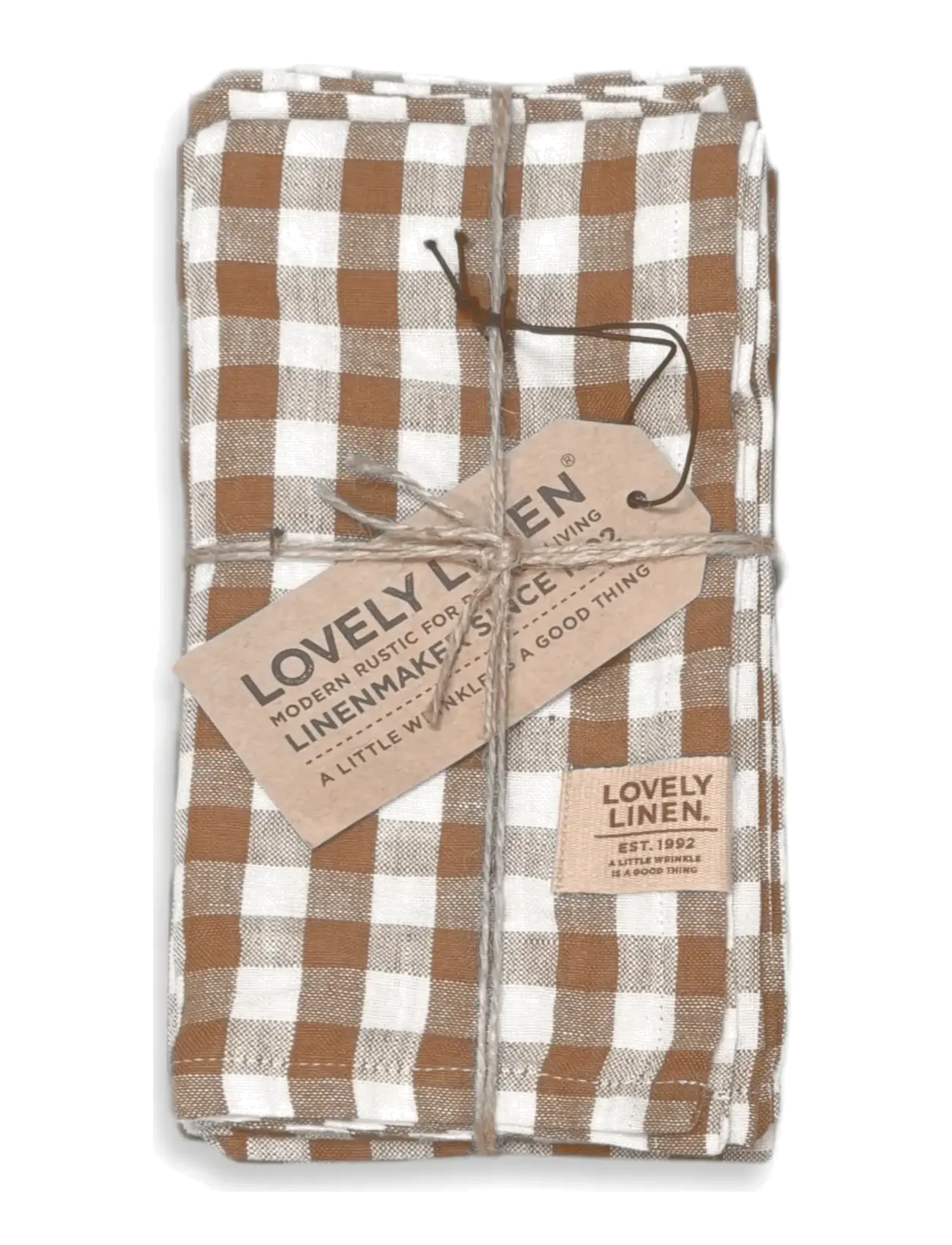 Lovely Linen Misty Napkins (4-Pack), Cloth Serviet, Brun, Str: 45X45