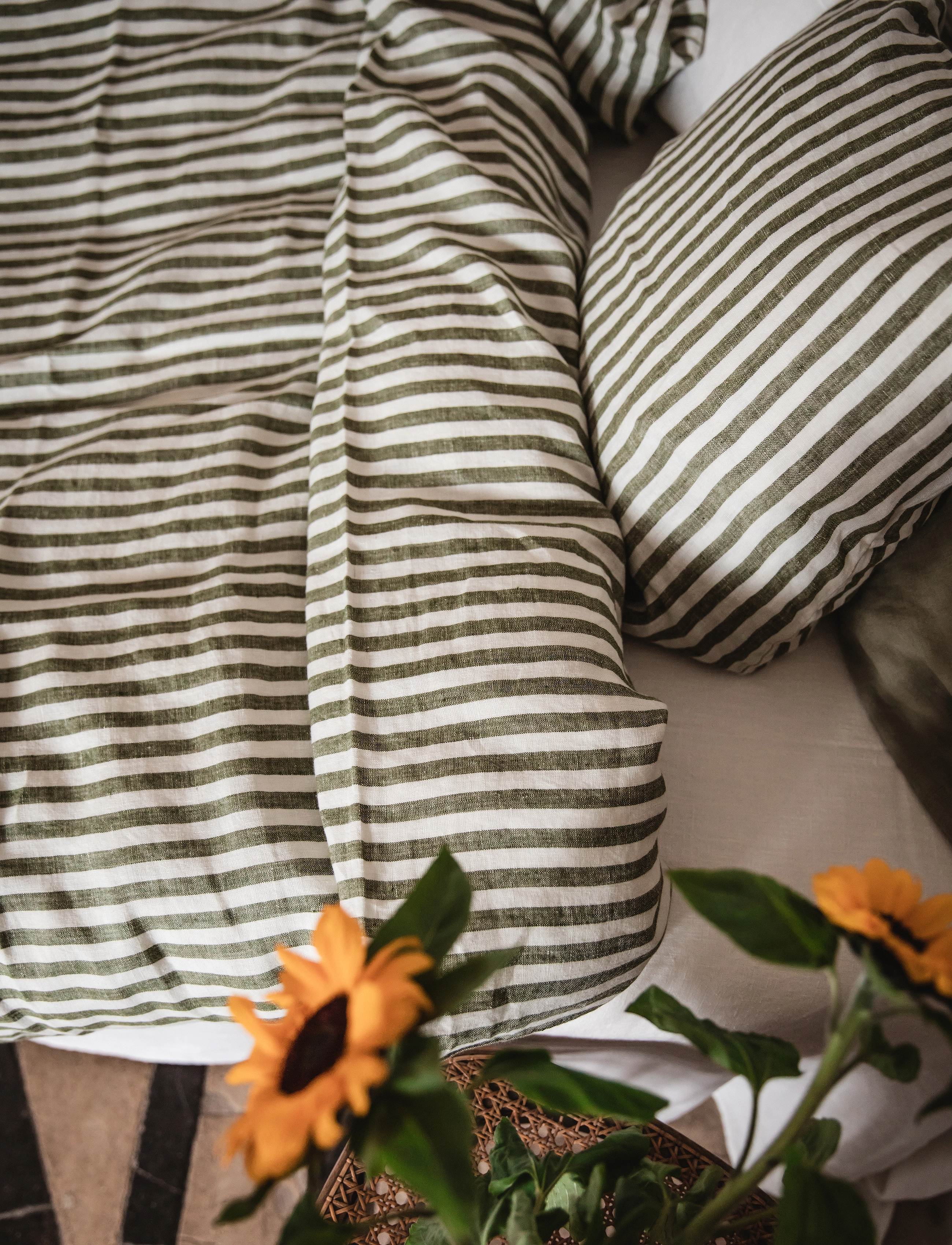 Lovely Linen Misty Pillow Case, 80X80 cm, Bedtextiles, Grün - Cases, Homeware