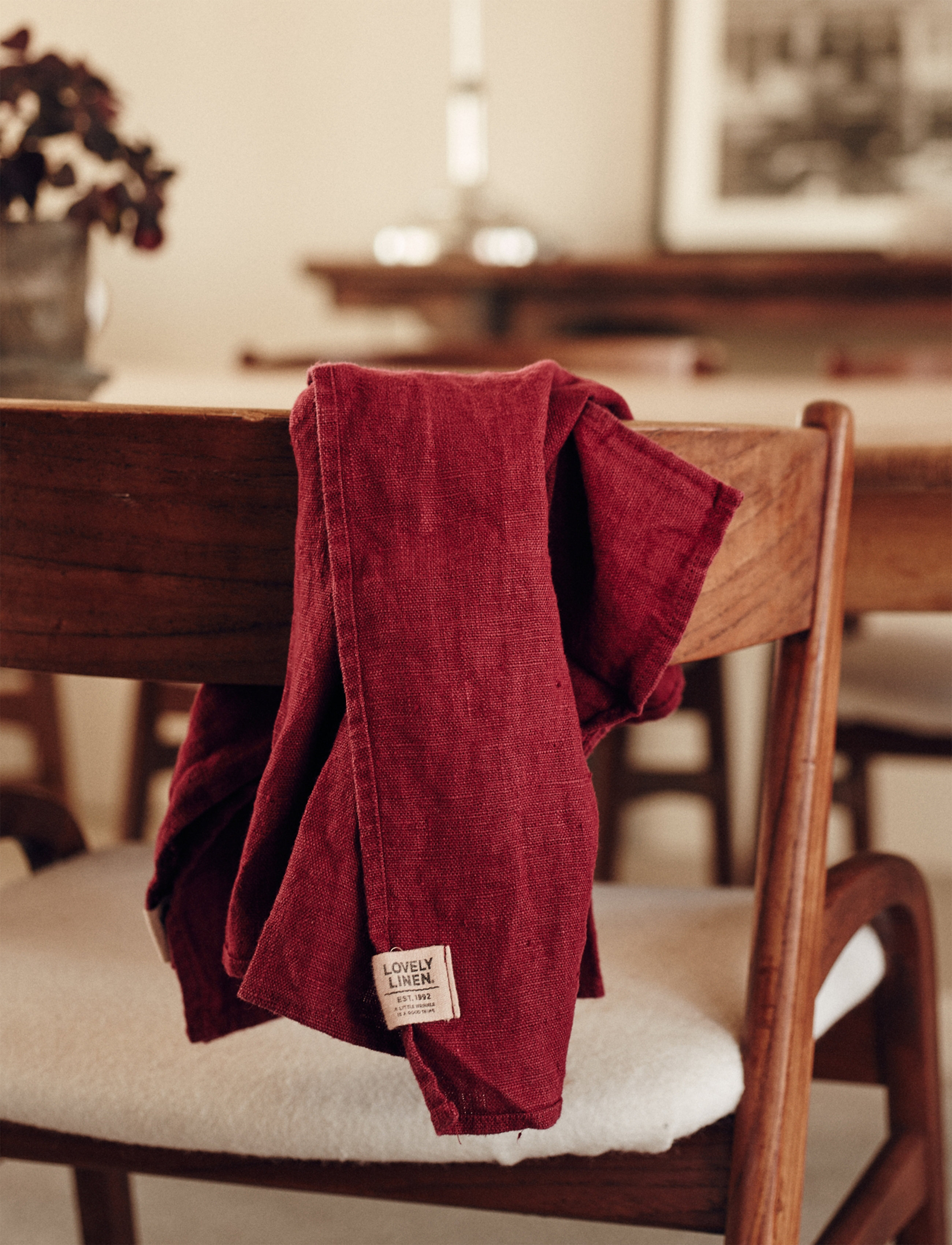 Lovely Linen Lovely Kitchen Towel, 45X70 cm, Red, Køkkentekstiler > Køkkenhåndklæder, Unisex