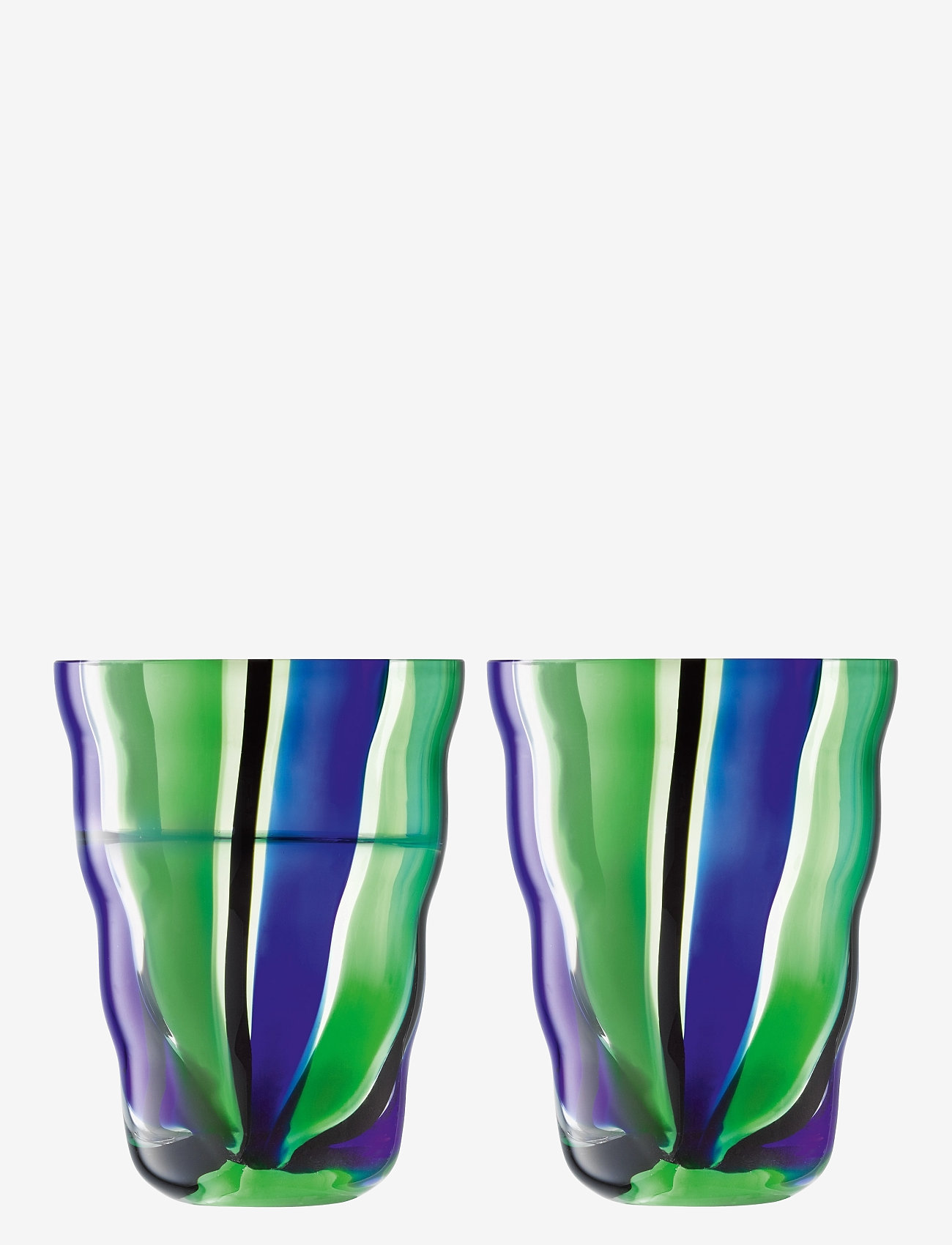LSA International - Dricksglas Folk Black/Blue/Green Set 2 LSA - trinkgläser - svart/blÅ/grÖn - 1