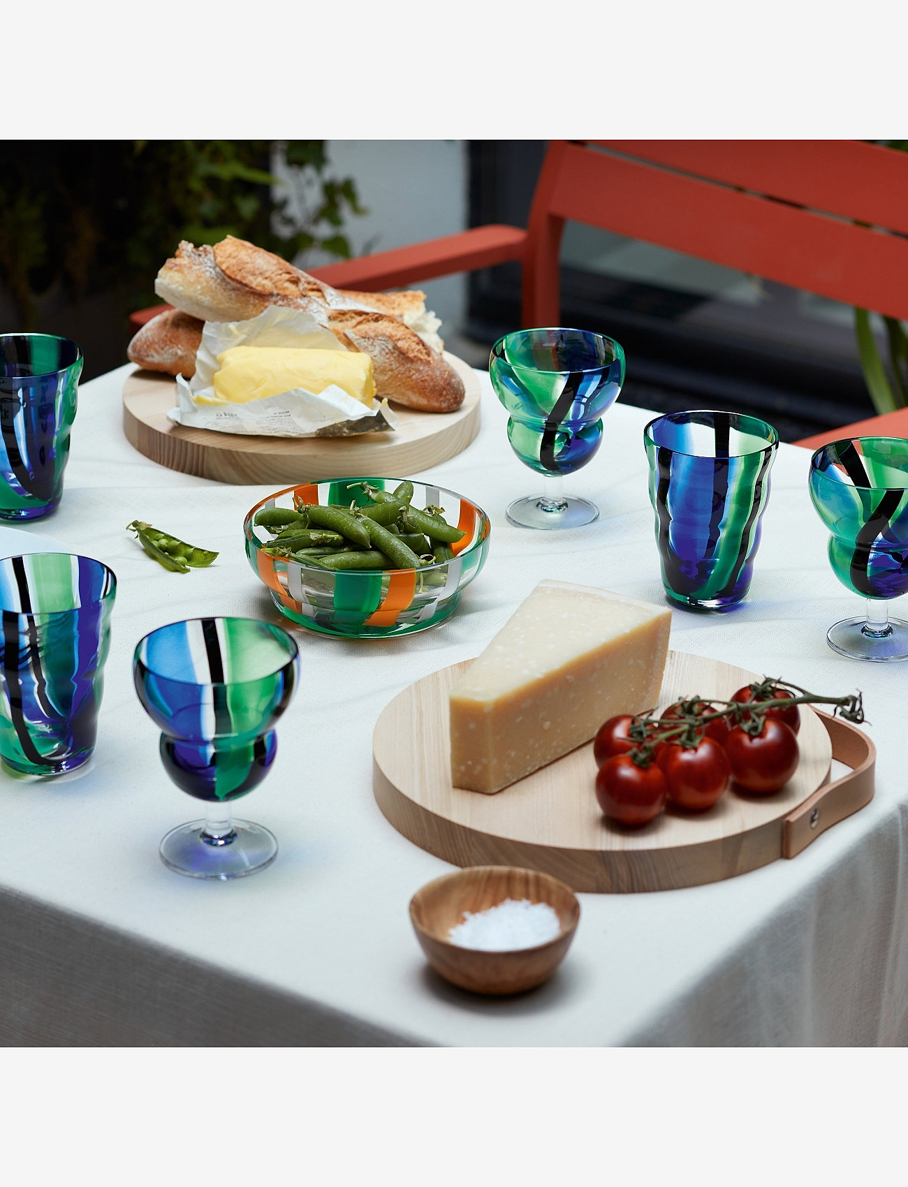 LSA International - Dricksglas Folk Black/Blue/Green Set 2 LSA - trinkgläser - svart/blÅ/grÖn - 3