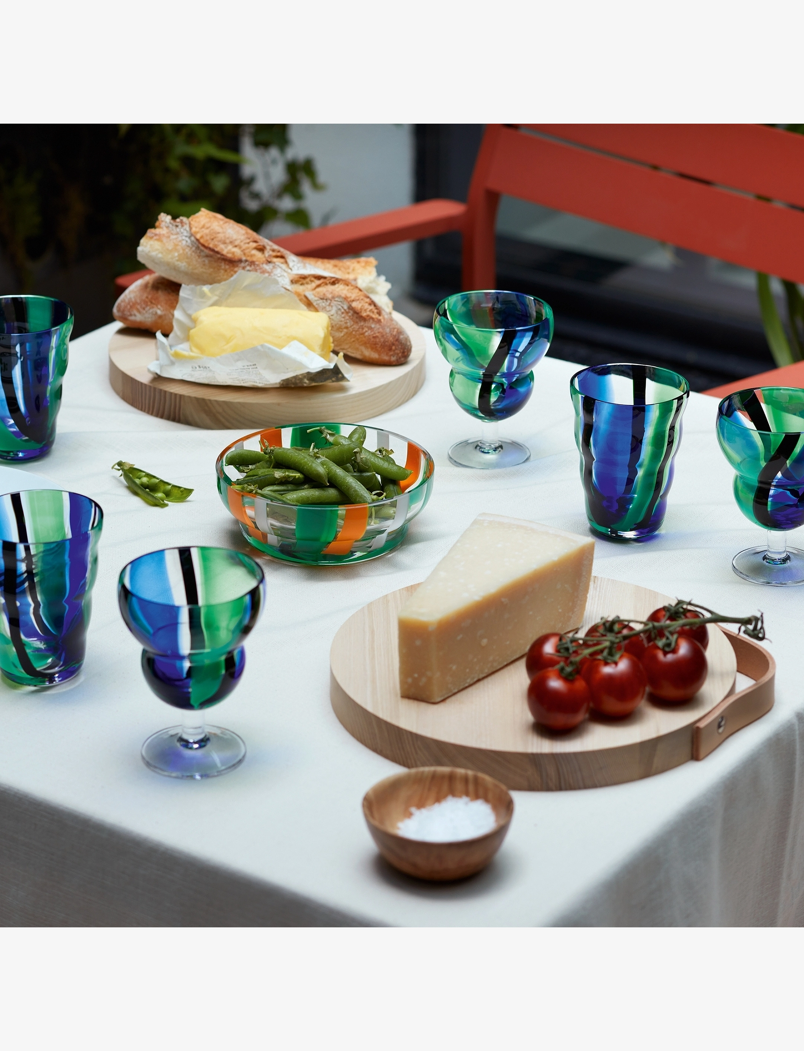 LSA International - Dricksglas Folk Black/Blue/Green Set 2 LSA - drinking glasses & tumblers - svart/blÅ/grÖn - 3