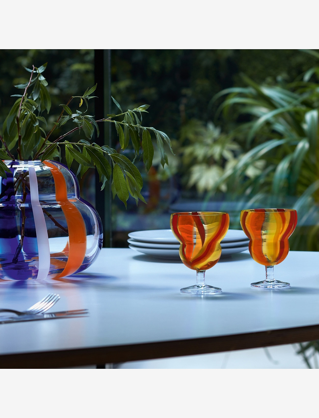 LSA International - Vinglas Folk Orange/Red/Yellow Set 2 LSA - hvítvínsglös - orange/rÖd/gul - 4