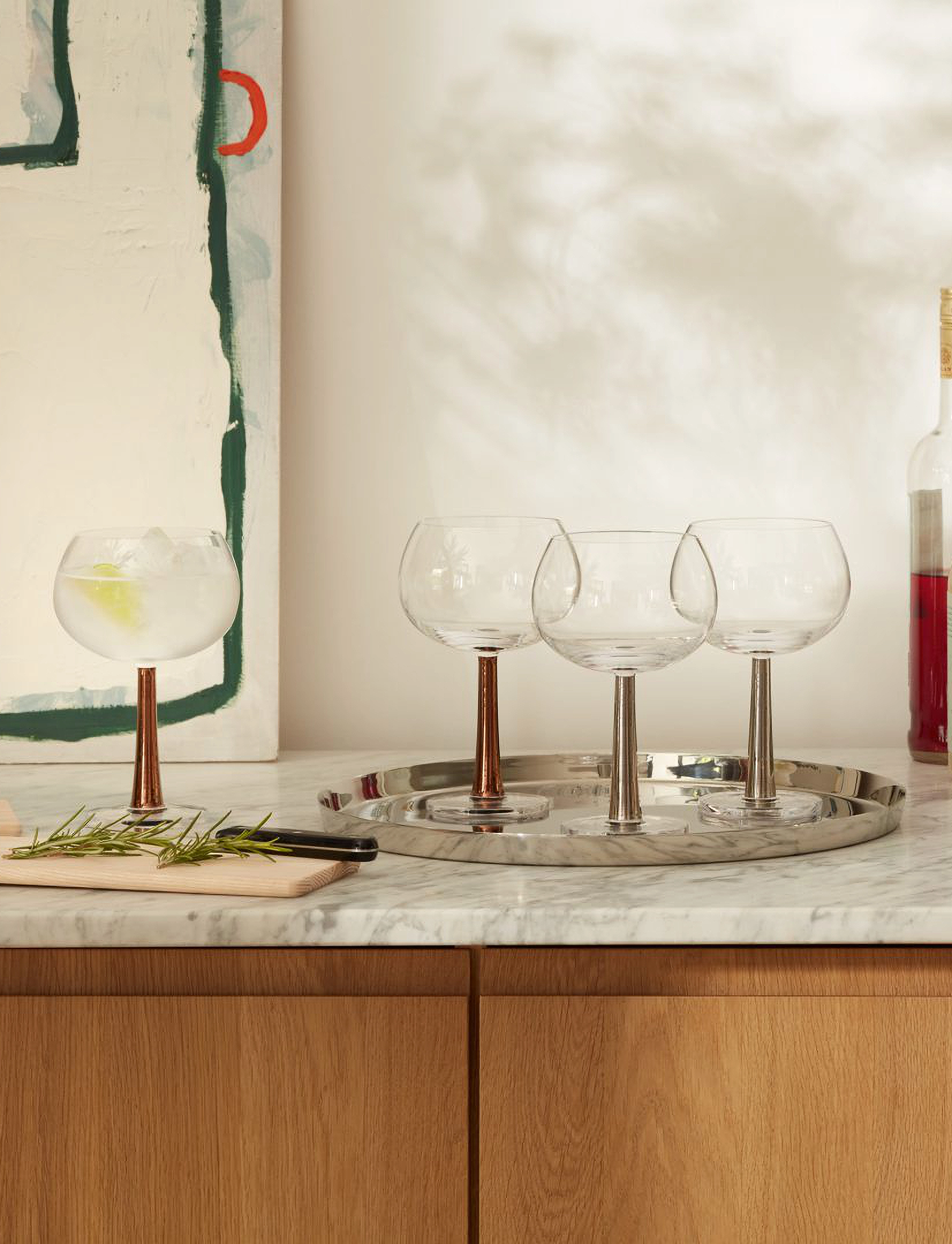 LSA International - Gin Balloon Glass 420ml Platinum x 2 - cocktail & martini glazen - clear - 2