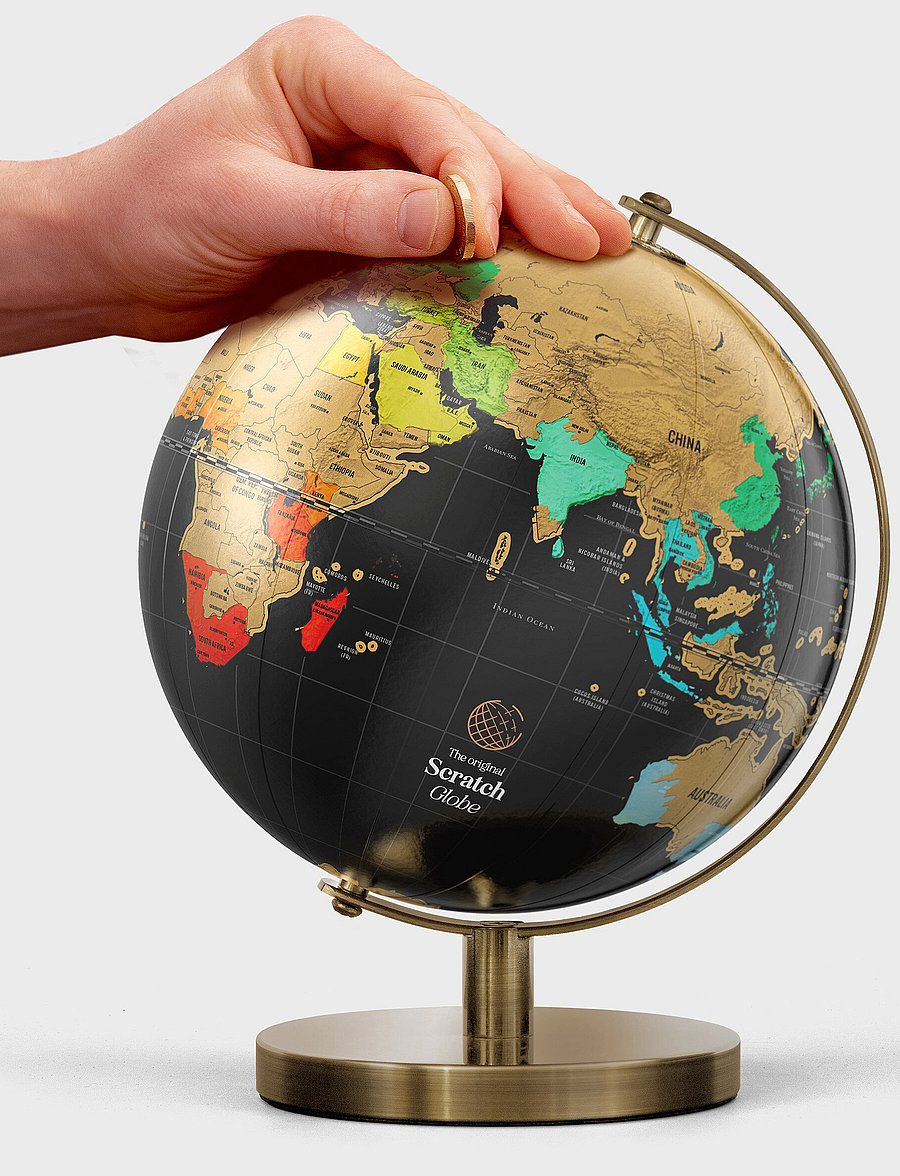 Luckies of London - Scratch Globe Large - portselanist kujukesed ja skulptuurid - black - 2
