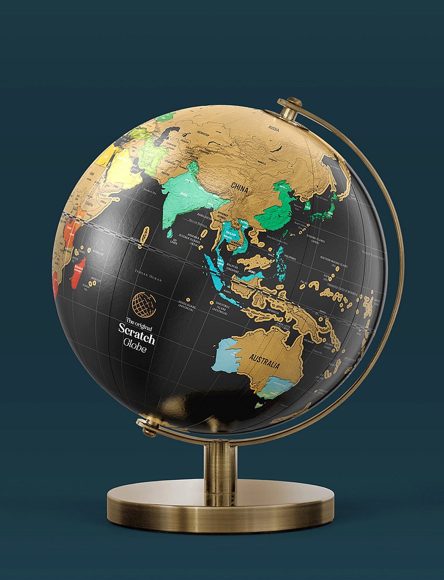 Luckies of London - Scratch Globe Large - portselanist kujukesed ja skulptuurid - black - 3