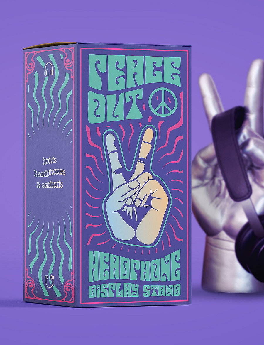 Luckies of London - Headphone Holder Peace - figuren & skulpturen - silver - 3