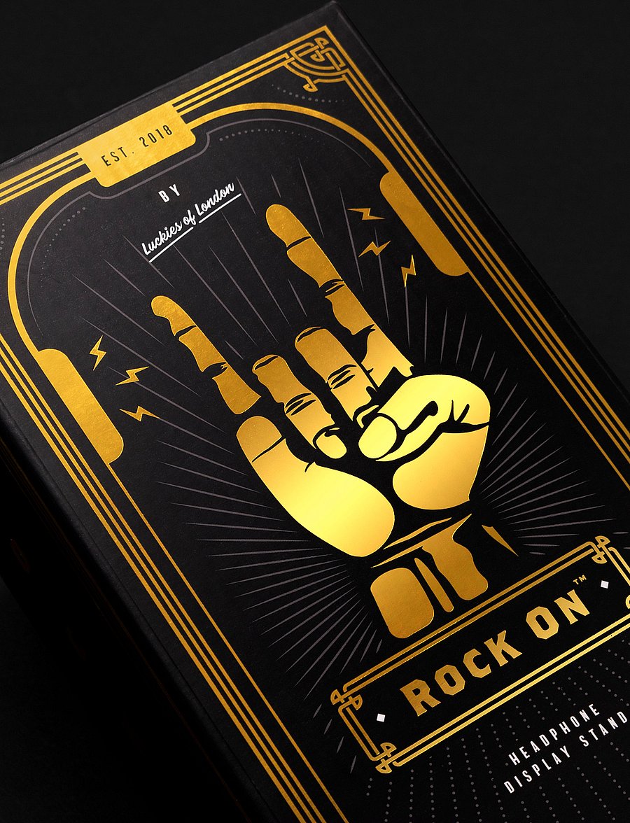 Luckies of London - Headphone Holder Rock On - figuri ja skulptuurid - gold - 5