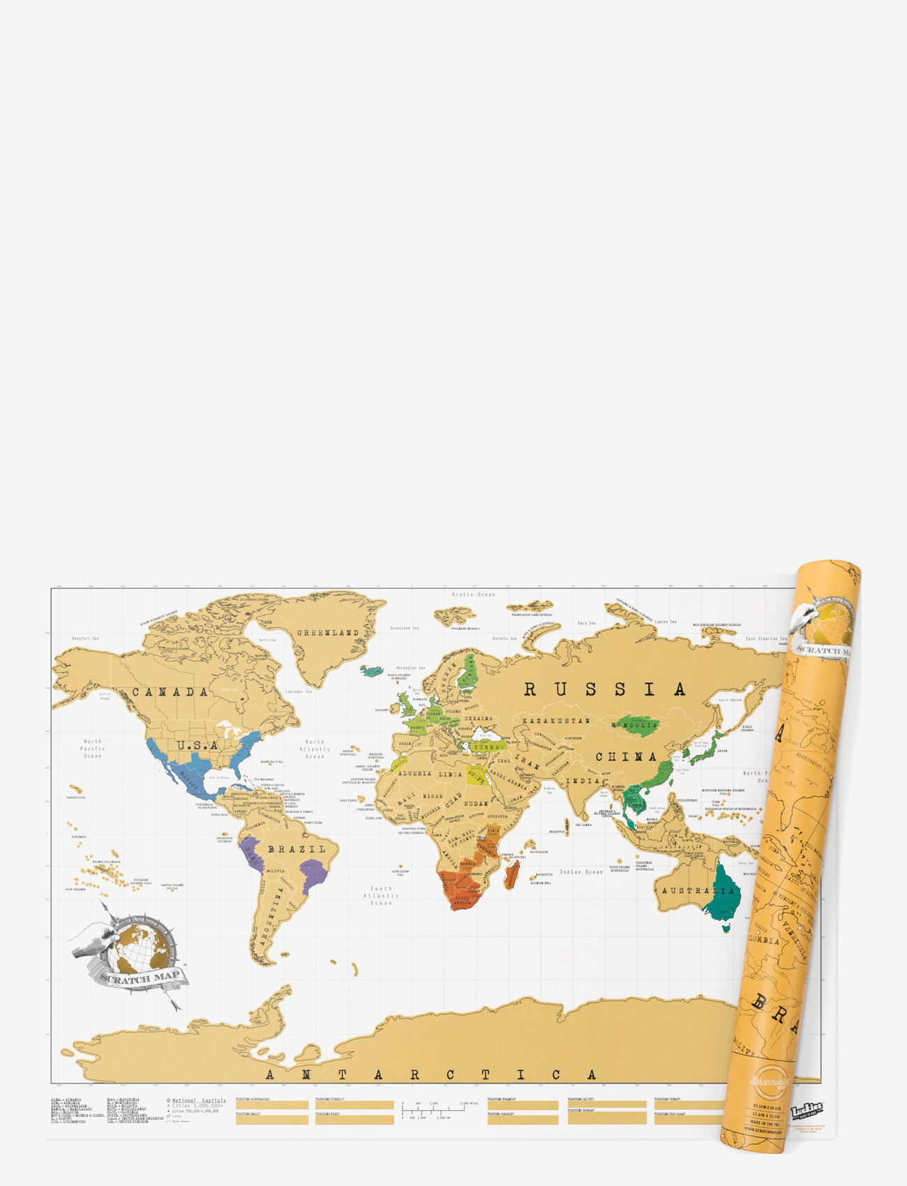 Luckies of London - Scratch Map World - laste poster - white - 0