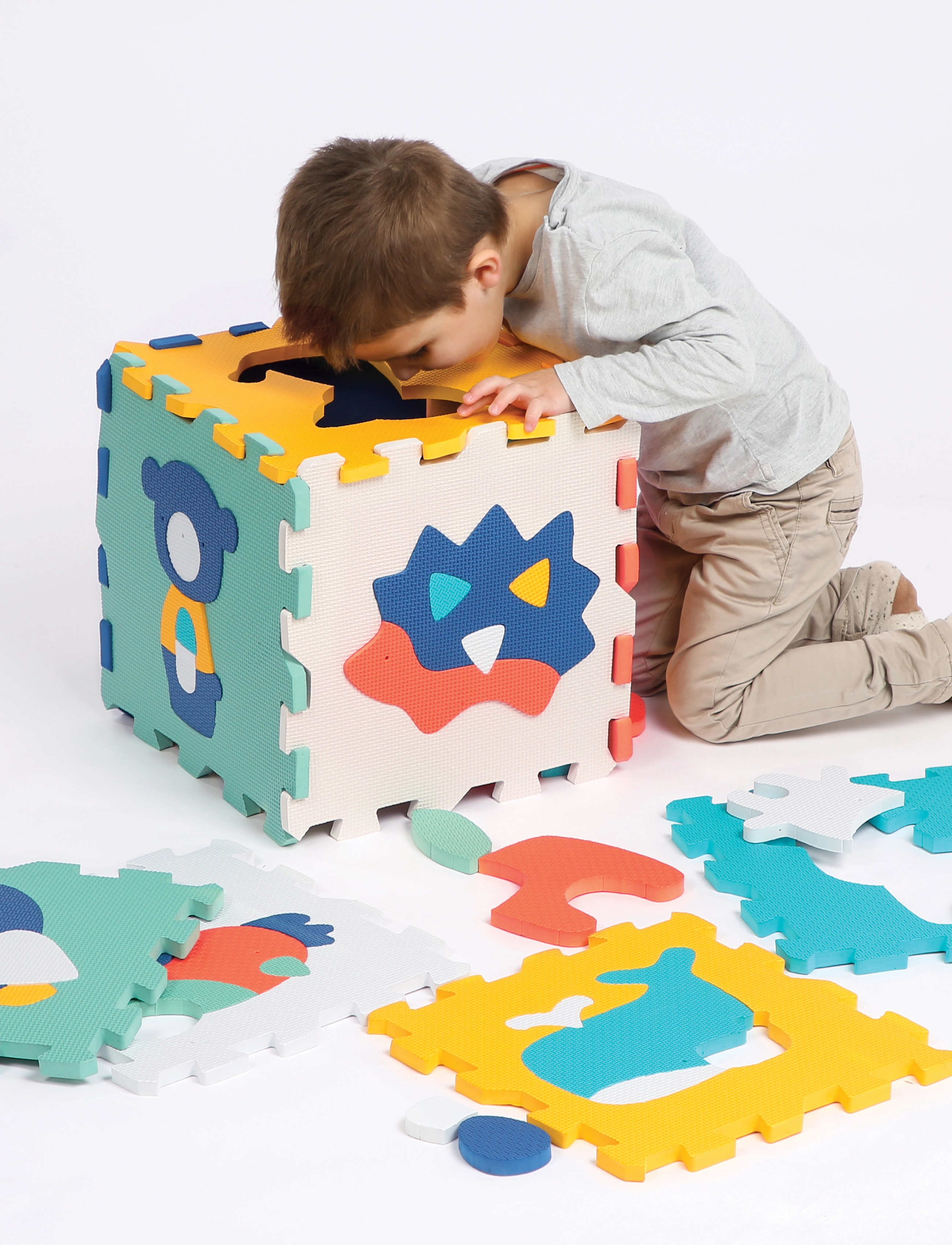 Ludi Play Mat With Animals (9 Pcs), Børn, Dyre Puslemåtte, Multi/mønstret, Str: ONE SIZE