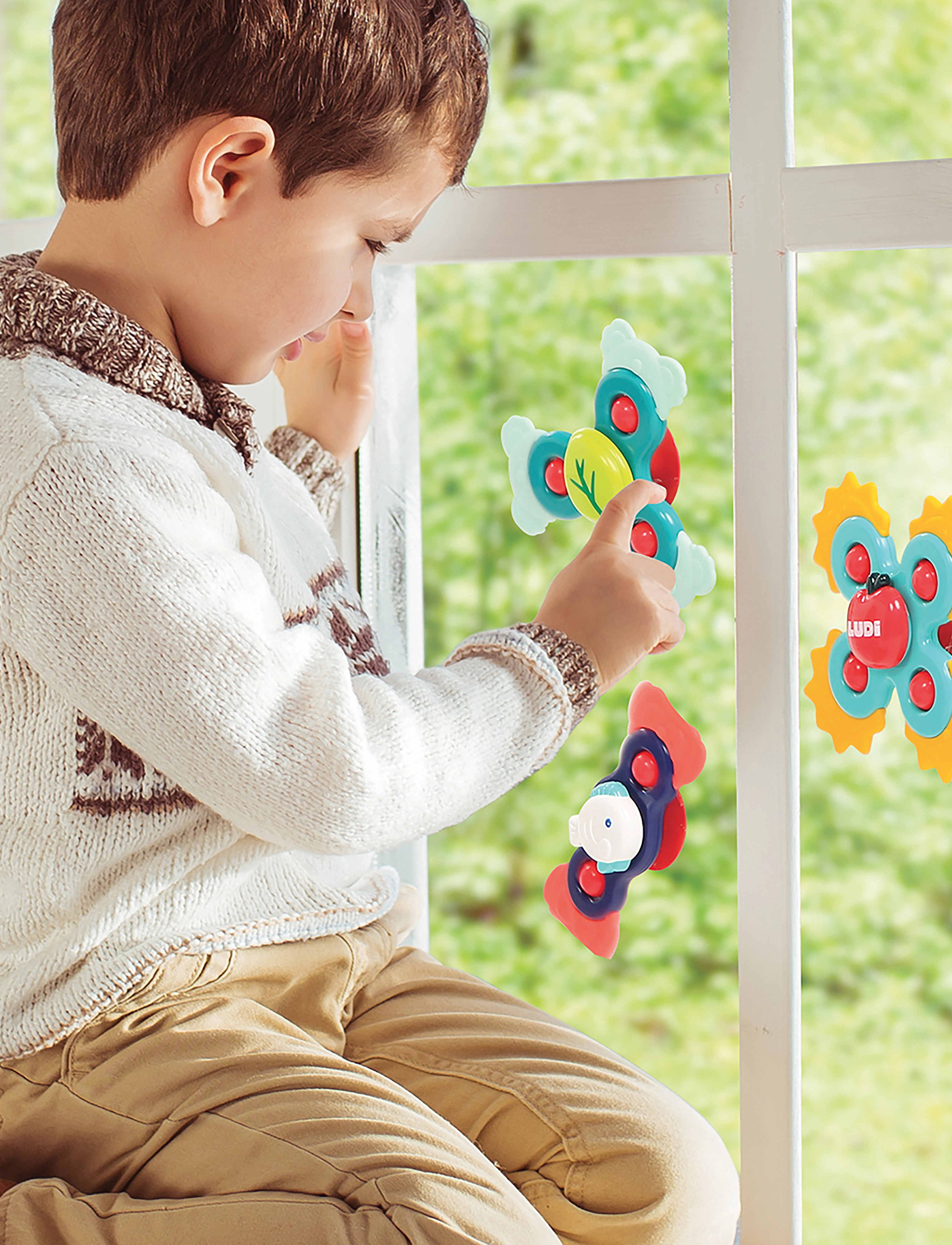 Ludi Baby Spinners, One Size, Multi/patterned, Bath & Water Legetøj > Bath Legetøj, Børn