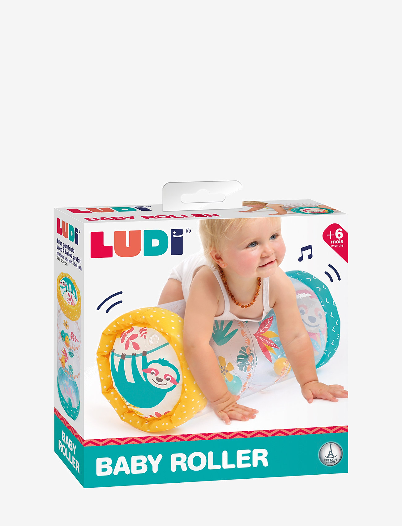 Ludi - Inflatable Cylinder - Sloth - babyleksaker - multicolor - 2