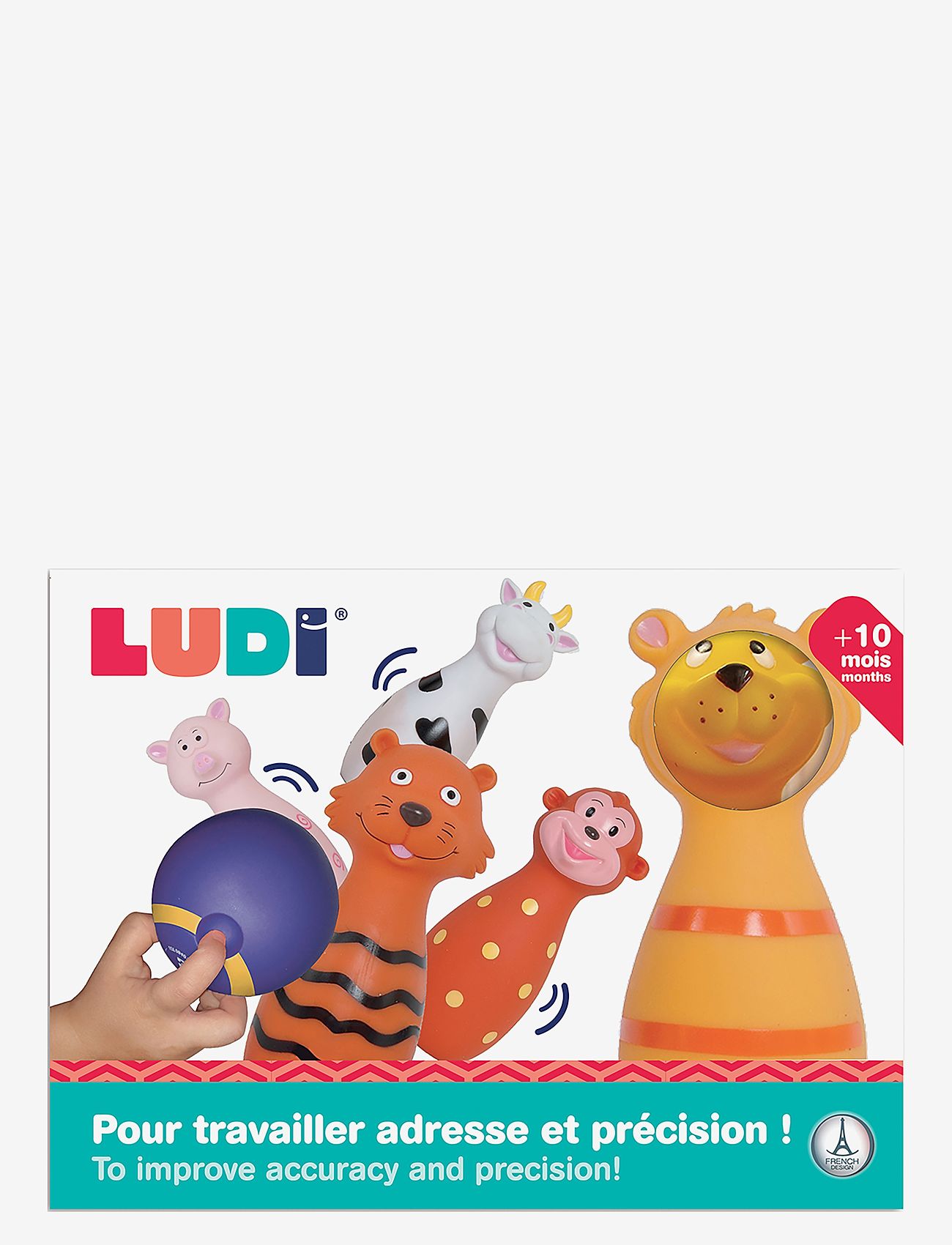 Ludi - Bowling set - Animals - interaktivt legetøj - multicolor - 2