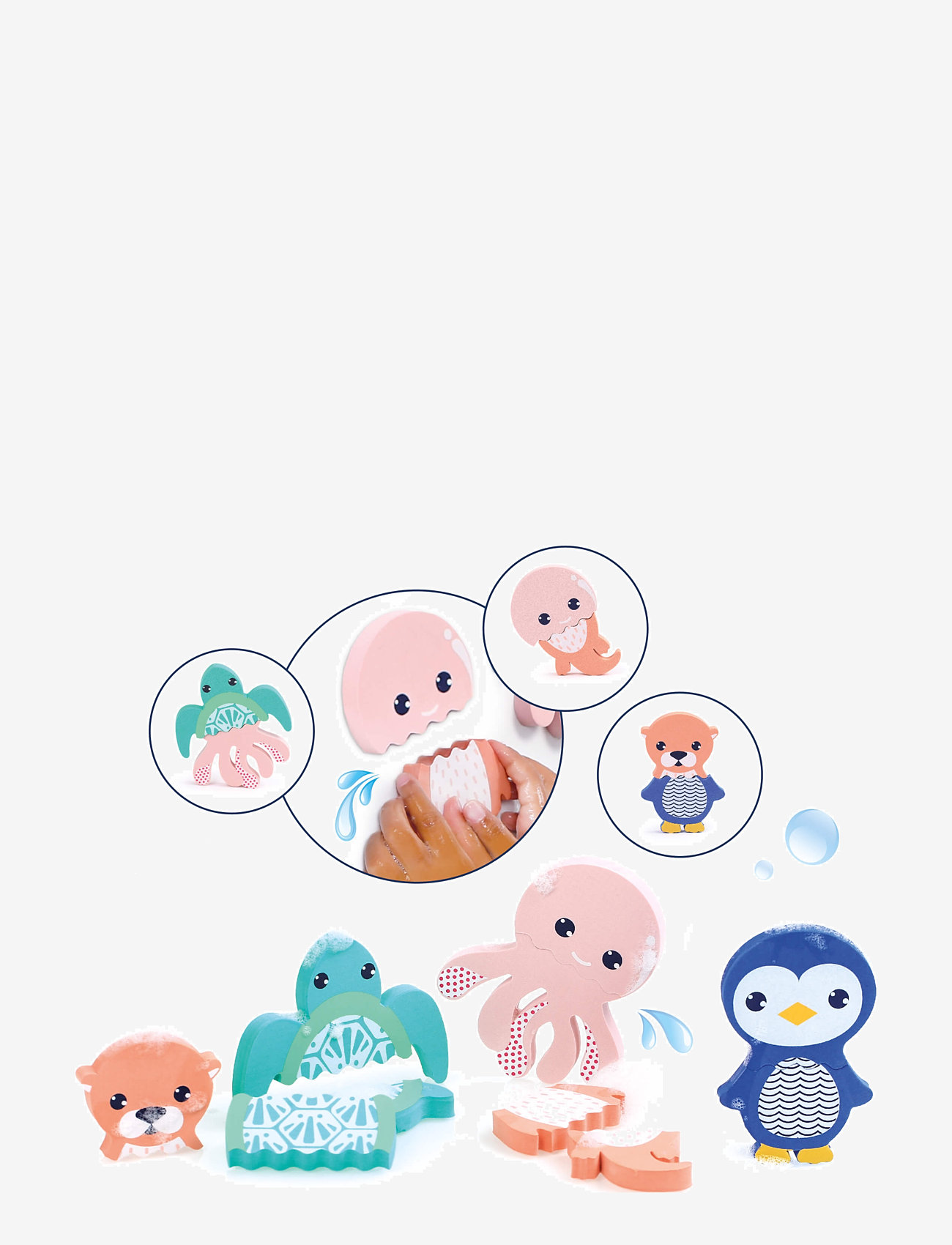 Ludi - Mix & Match - Foam Animals for the Bath - badelegetøj - multicolor - 3