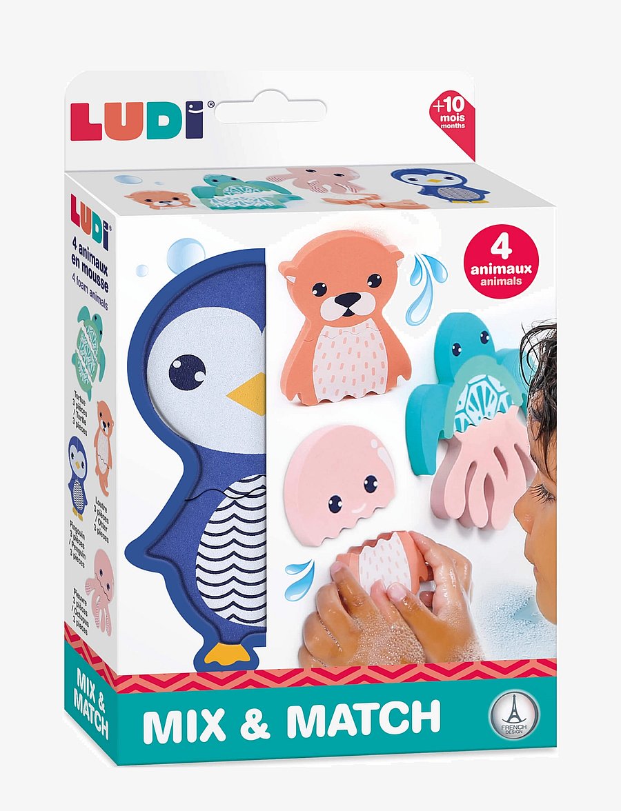 Ludi - Mix & Match - Foam Animals for the Bath - badleksaker - multicolor - 4