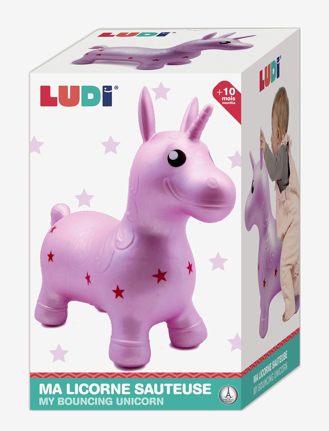 Ludi - Bouncy Animal - Unicorn - hoppdjur - pink - 3