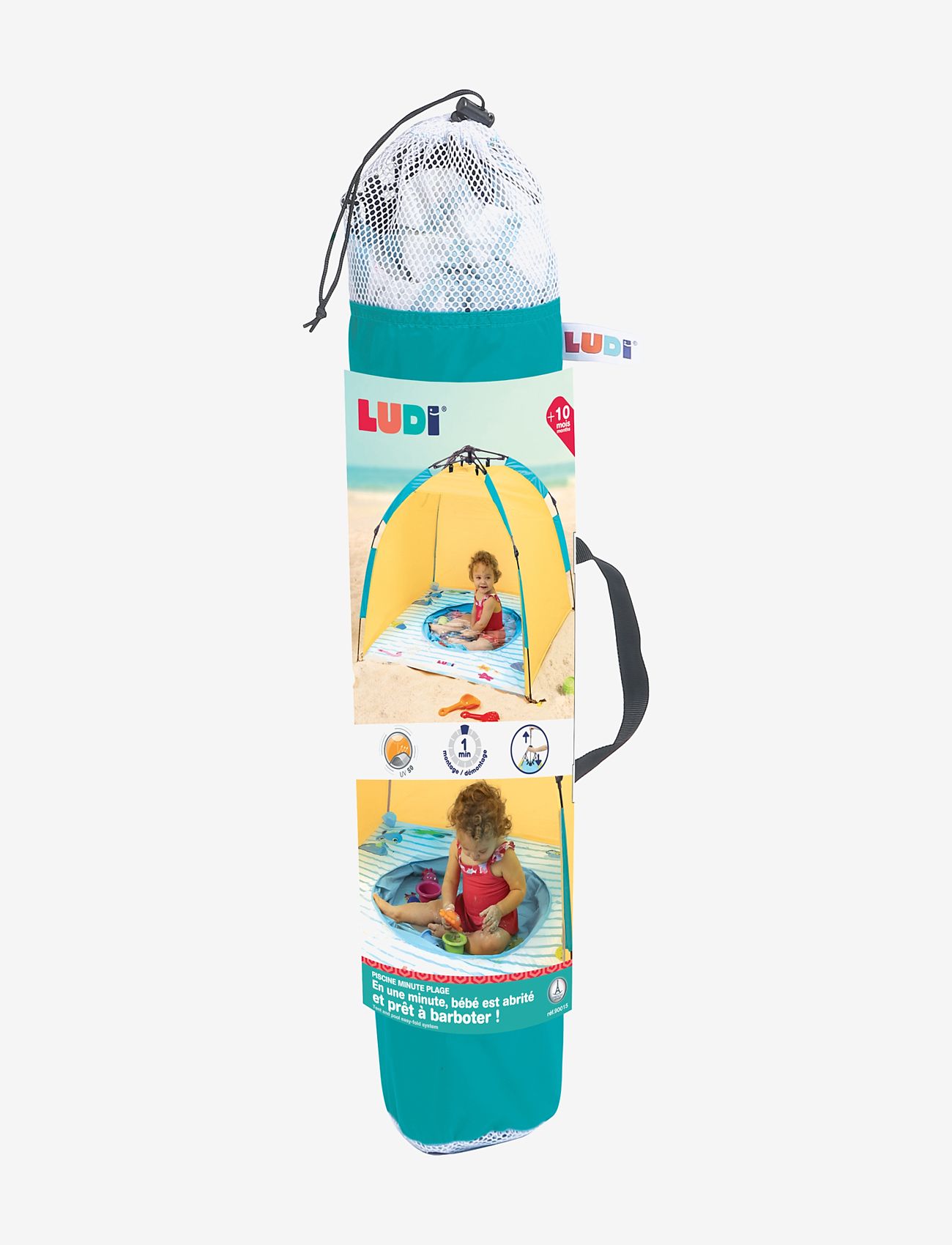 Ludi - Tent with UV protection and pool - yellow - 2