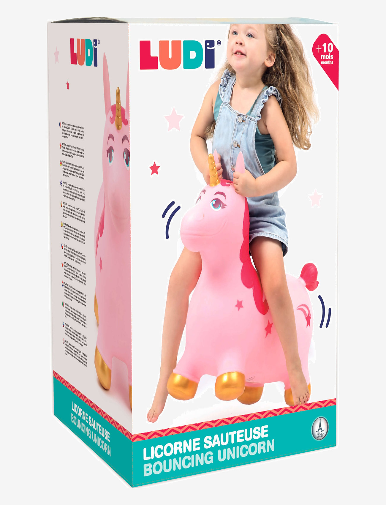 Ludi - Jumping animal - Unicorn - gåbilar - pink - 2
