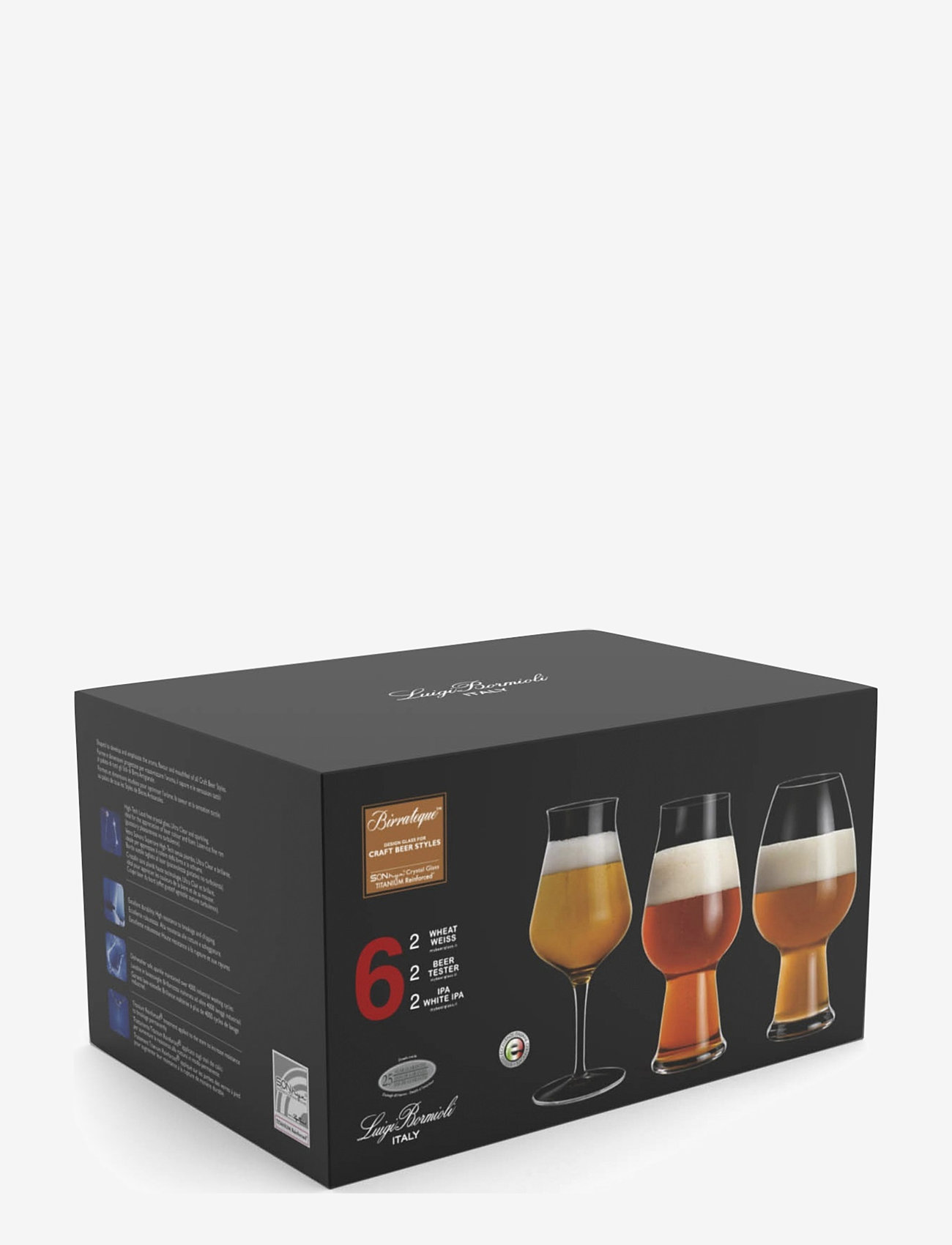 Luigi Bormioli - Beer Glass Set Tester, Ale And Birrateque - alaus bokalai - transparen - 0