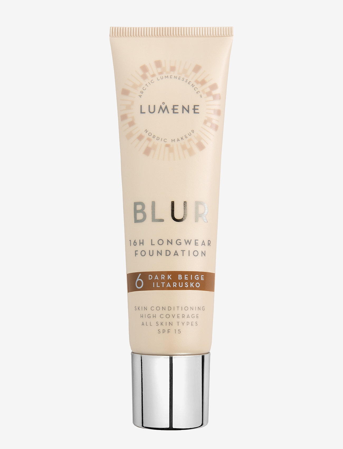 LUMENE Blur 16H Longwear SPF15 Foundation 6 Dark Beige - LUMENE - 6 DARK BEIGE / natural