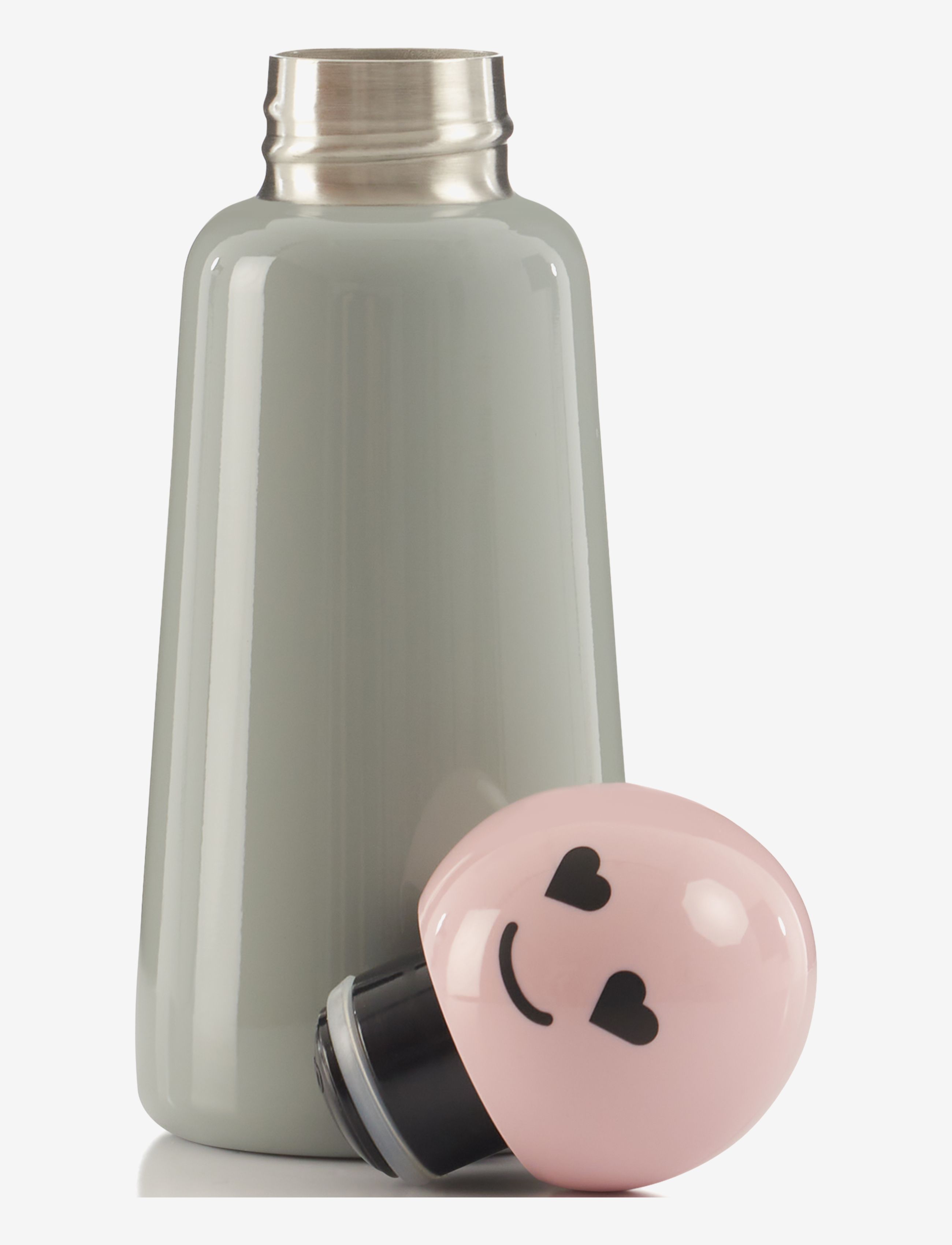 Lund London - Skittle Bottle Mini - 300 ml - water bottles - light grey & pink heart - 1