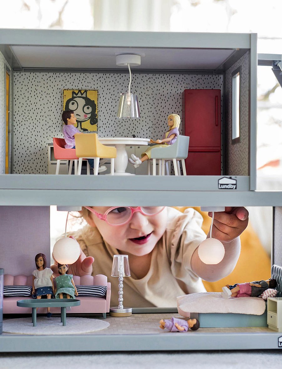 Lundby - LUNDBY BASIC SOVRUMSSET - tillbehör till dockhus - multi - 0