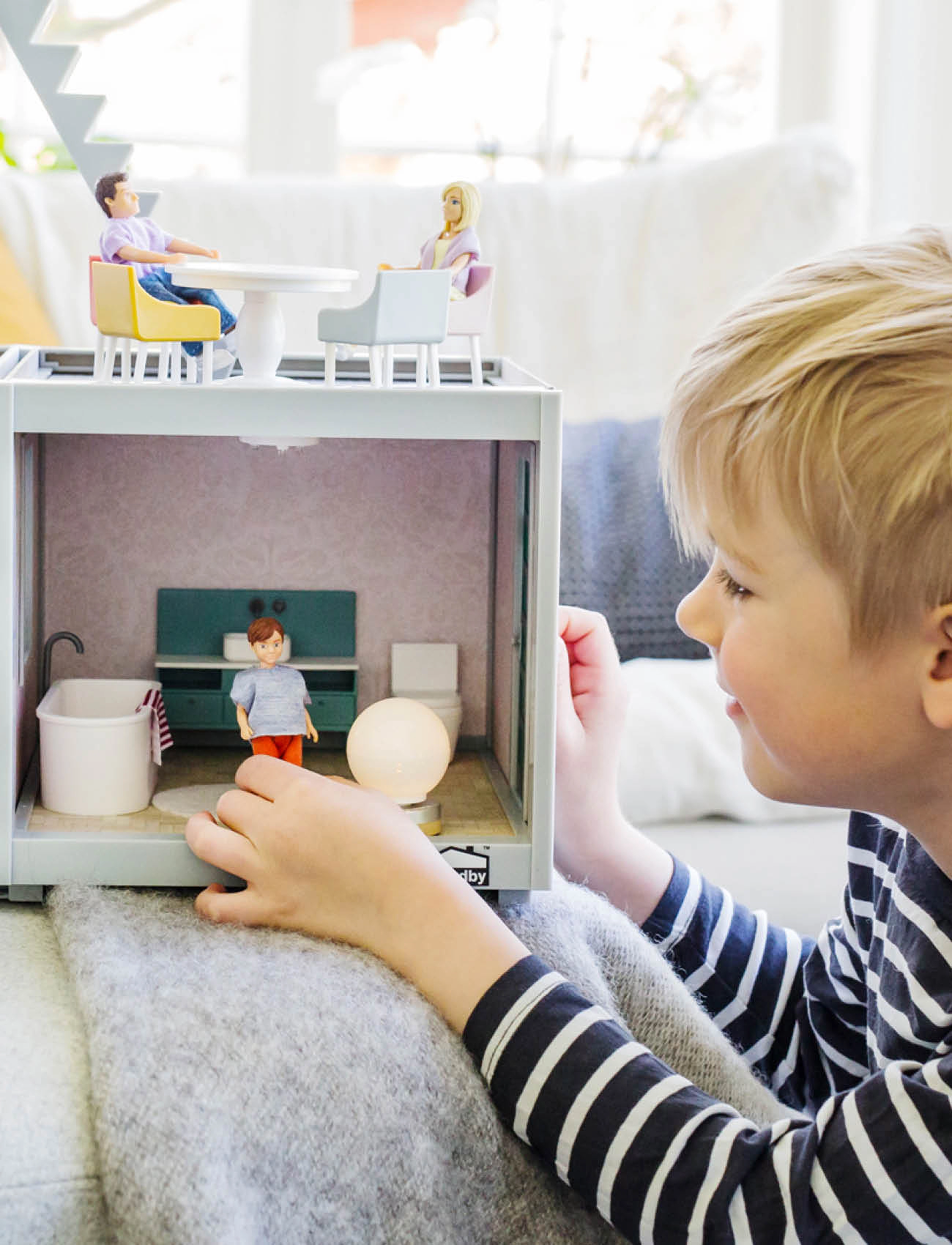 Lundby Basic Badrumsset, Børn, Doll House Tilbehør, Multi/mønstret, Str: SCALE 1:18