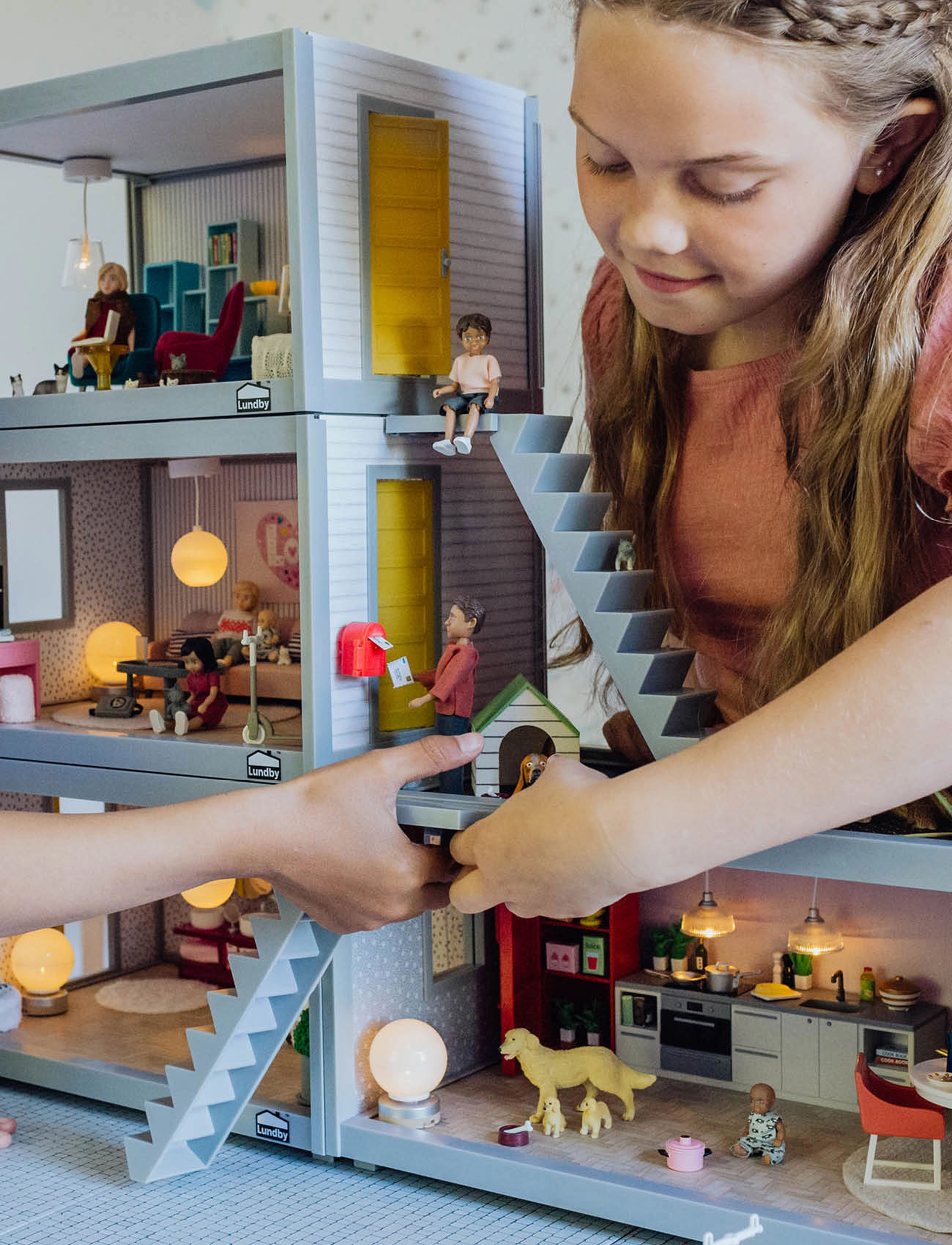 Lundby Hundfamilj, Børn, Doll House Tilbehør, Multi/mønstret, Str: SCALE 1:18
