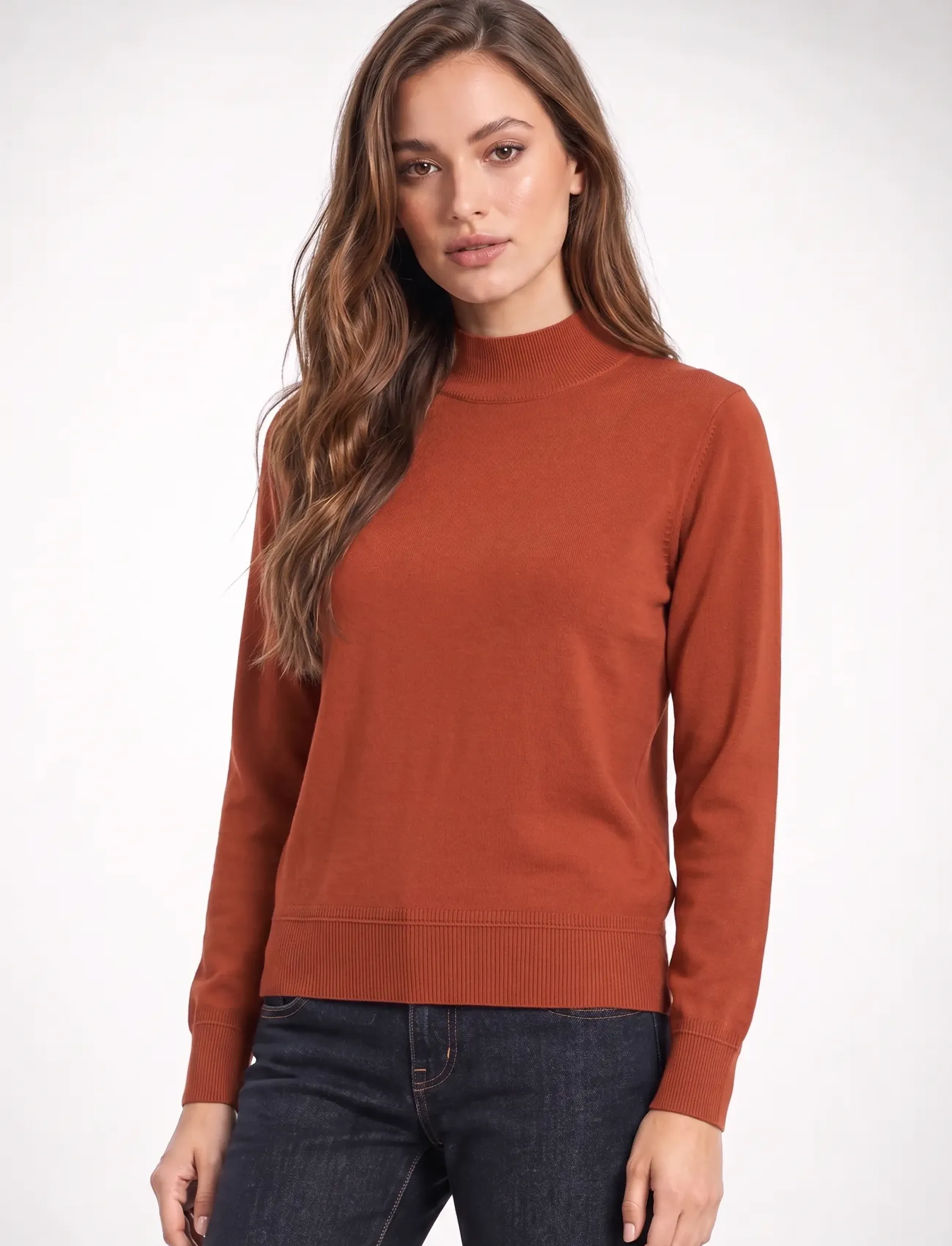Lundgaard - Turtleneck sweater - herbstliche kleidung - brick - 0