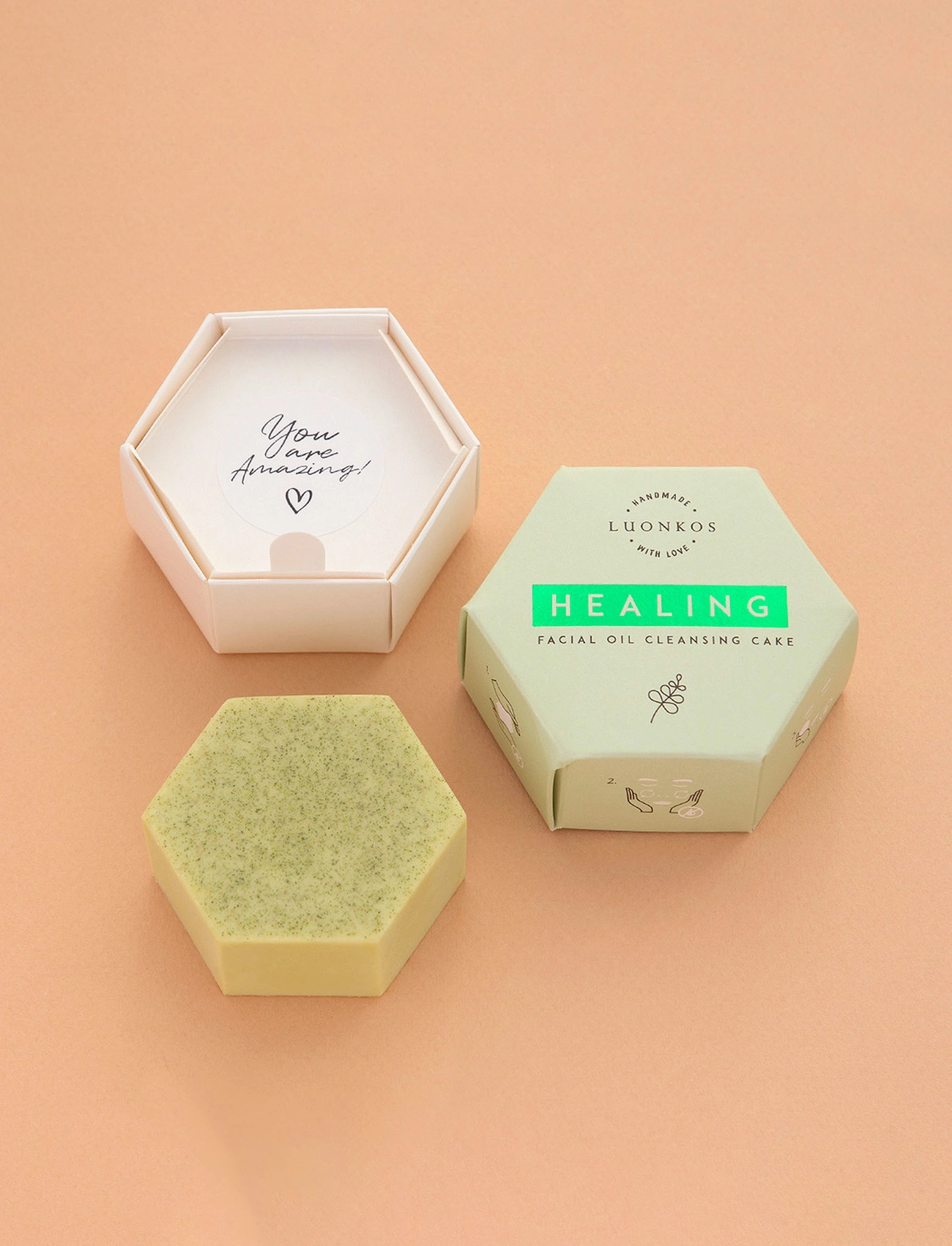 Luonkos - Healing facial oil cleansing cake - puhdistusöljyt - green - 1