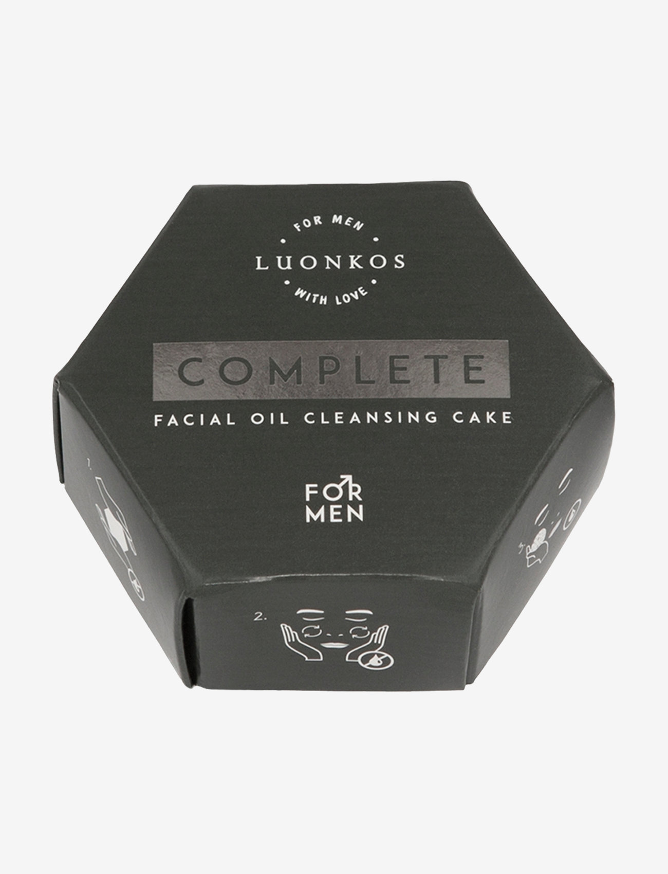Luonkos - Complete facial oil cleansing cake, for men - ansiktsrengöring - charcoal - 1