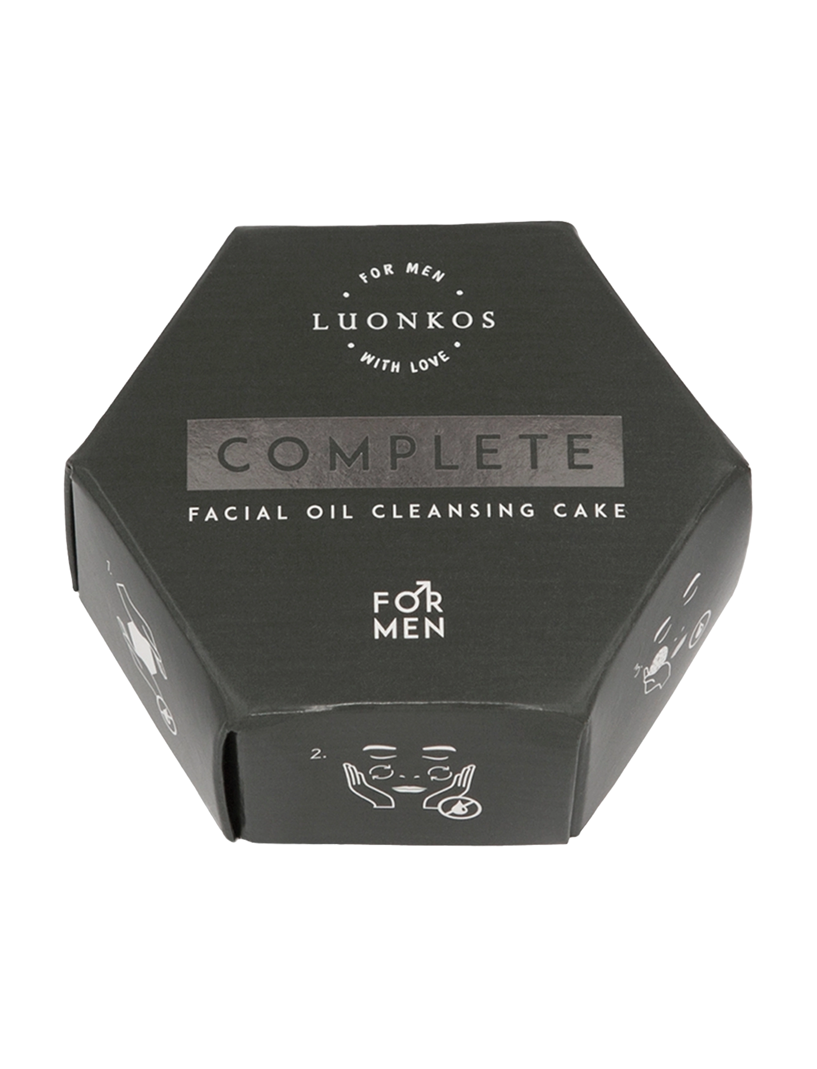 Luonkos - Complete facial oil cleansing cake, for men - charcoal - 1