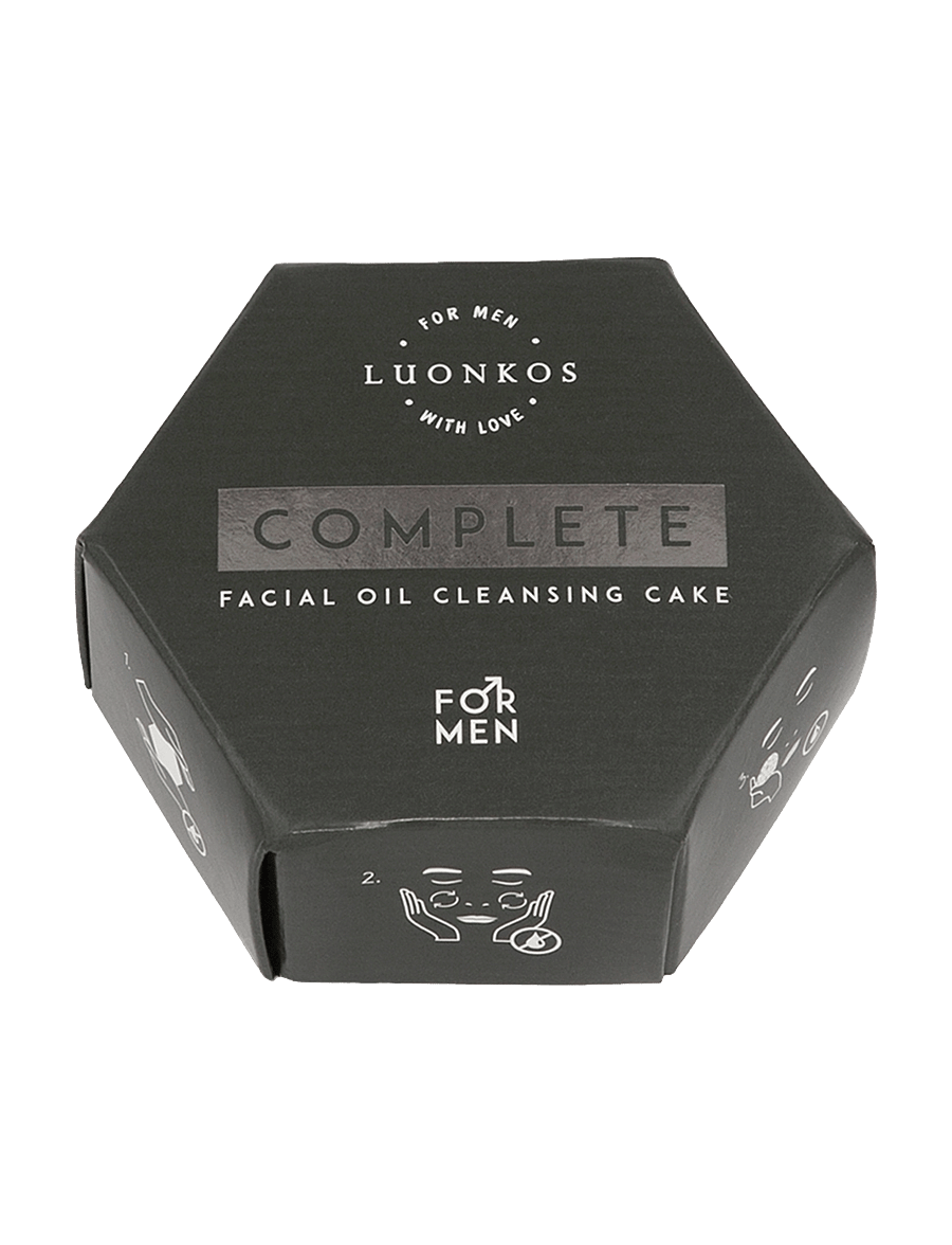 Luonkos - Complete facial oil cleansing cake, for men - charcoal - 1