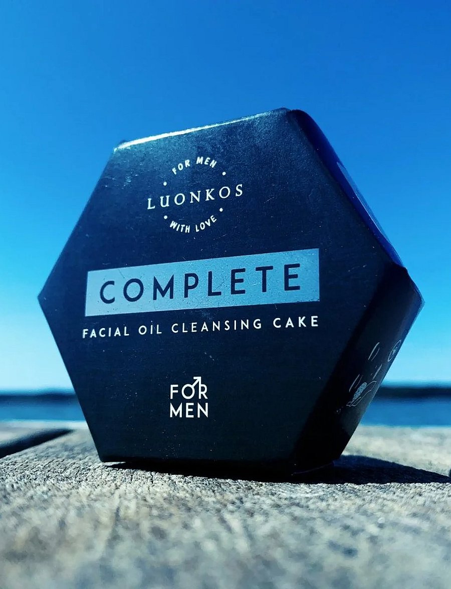 Luonkos - Complete facial oil cleansing cake, for men - charcoal - 0