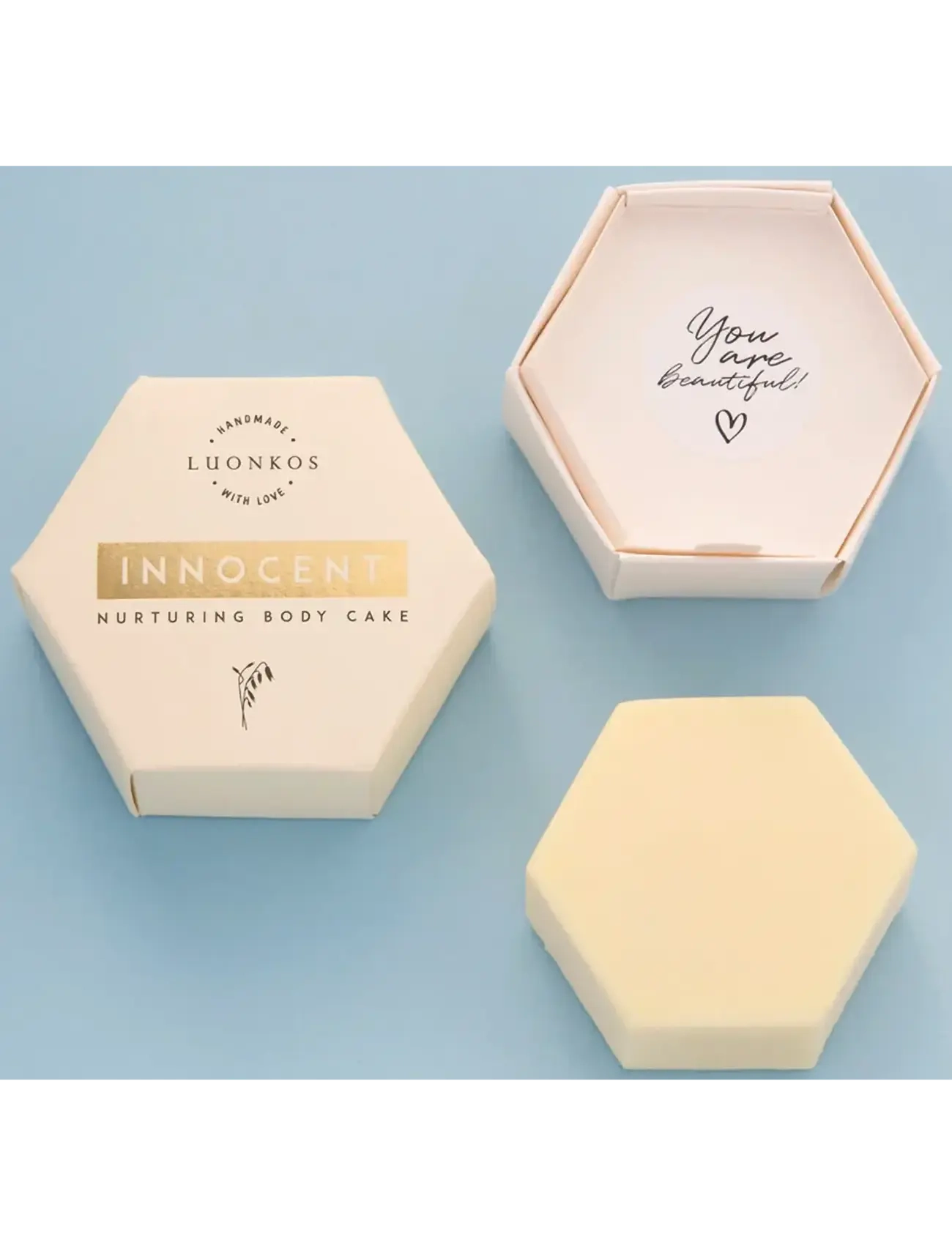 Luonkos - Innocent nurturing body oil cake - reisisuuruses tooted ja komplektid - white - 2