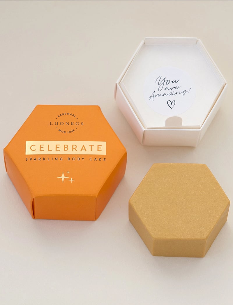 Luonkos - Celebrate sparkling body oli cake - ferðastærðir og -sett - golden - 1