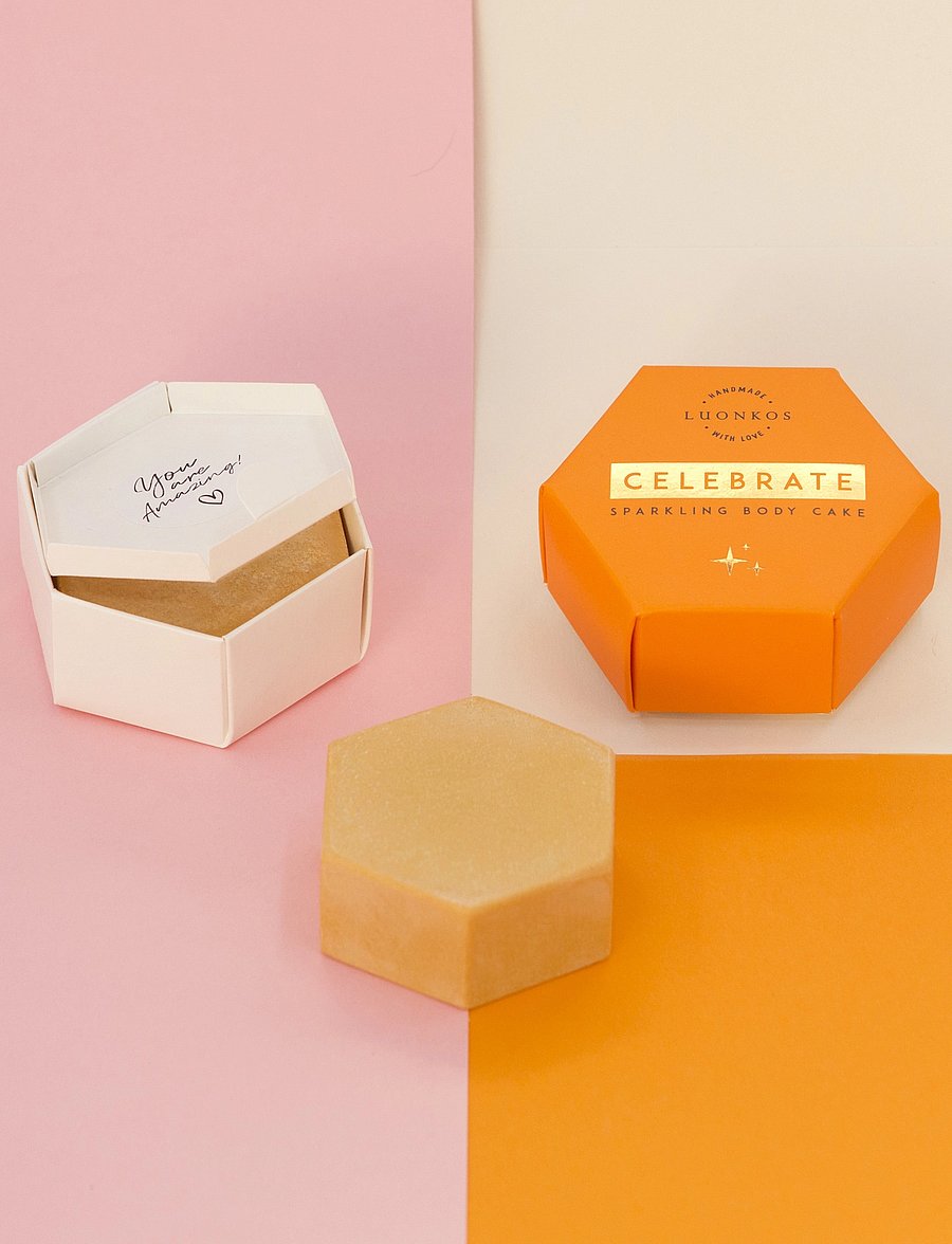 Luonkos - Celebrate sparkling body oli cake - reisisuuruses tooted ja komplektid - golden - 5